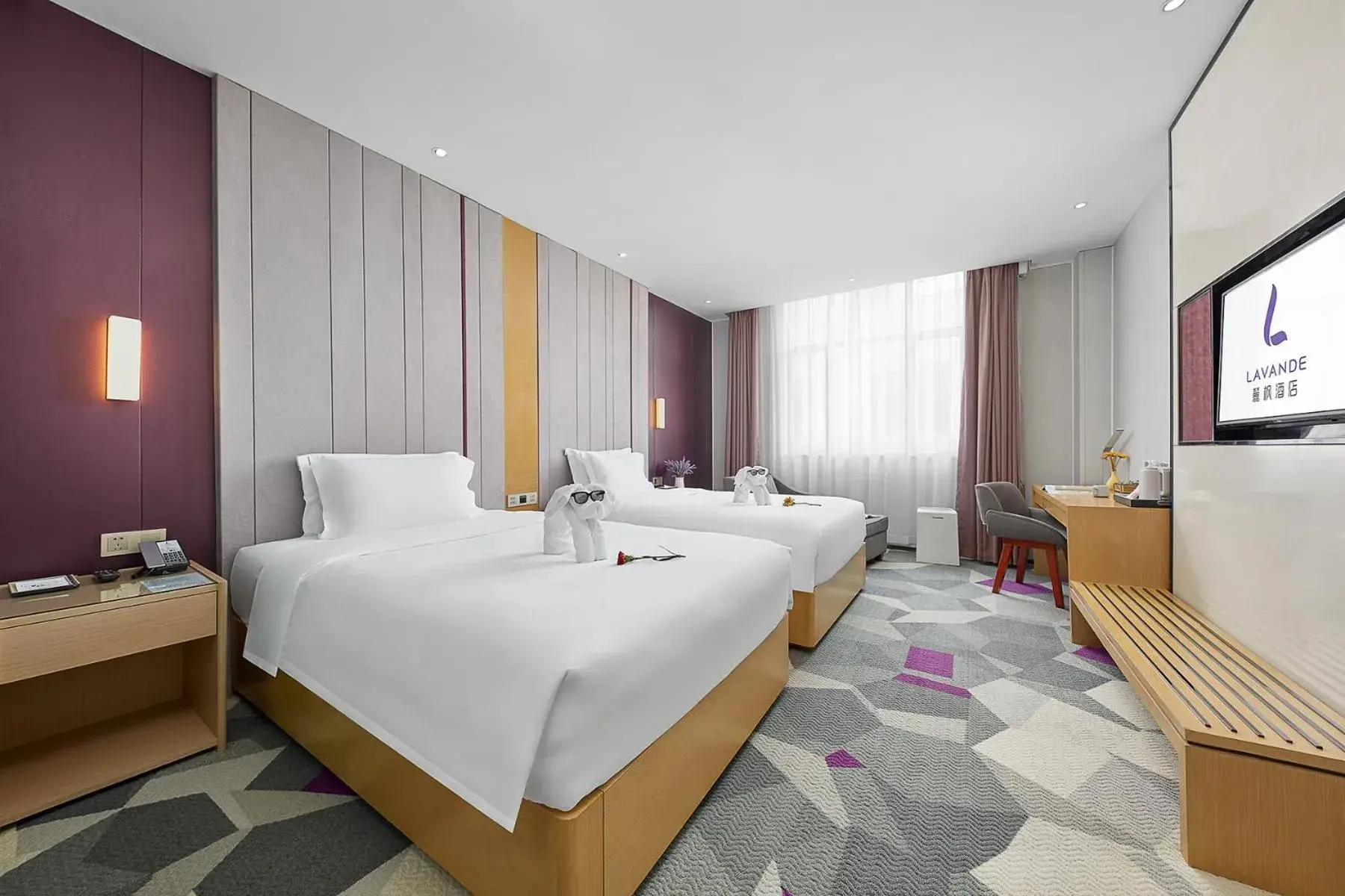 Deluxe Twin Room in Lavande International Hotel Guangzhou Baiyun International Airport Branch - Free Shuttle Bus to Guangzhou Baiyun International Airport Deluxe Twin Room in Lavande International Hotel Guangzhou Baiyun International Airport Branch - Free Shuttle Bus to Guangzhou Baiyun International Airport