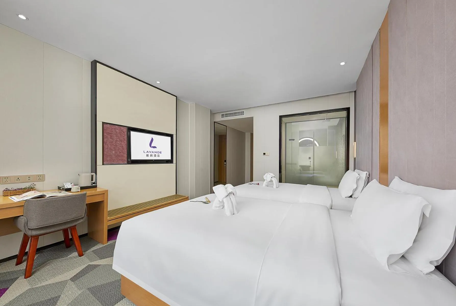 Bed in Lavande International Hotel Guangzhou Baiyun International Airport Branch - Free Shuttle Bus to Guangzhou Baiyun International Airport