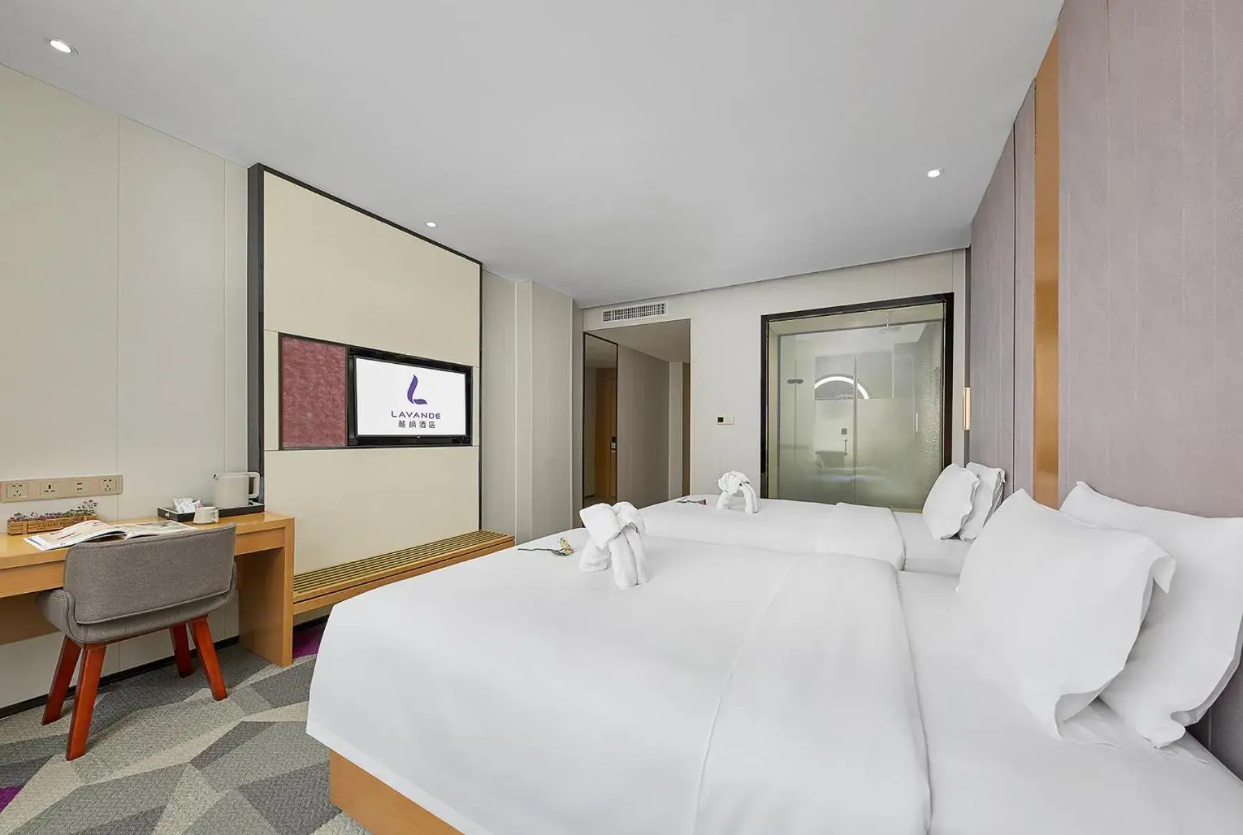 Deluxe Twin Room in Lavande International Hotel Guangzhou Baiyun International Airport Branch - Free Shuttle Bus to Guangzhou Baiyun International Airport Deluxe Twin Room in Lavande International Hotel Guangzhou Baiyun International Airport Branch - Free Shuttle Bus to Guangzhou Baiyun International Airport