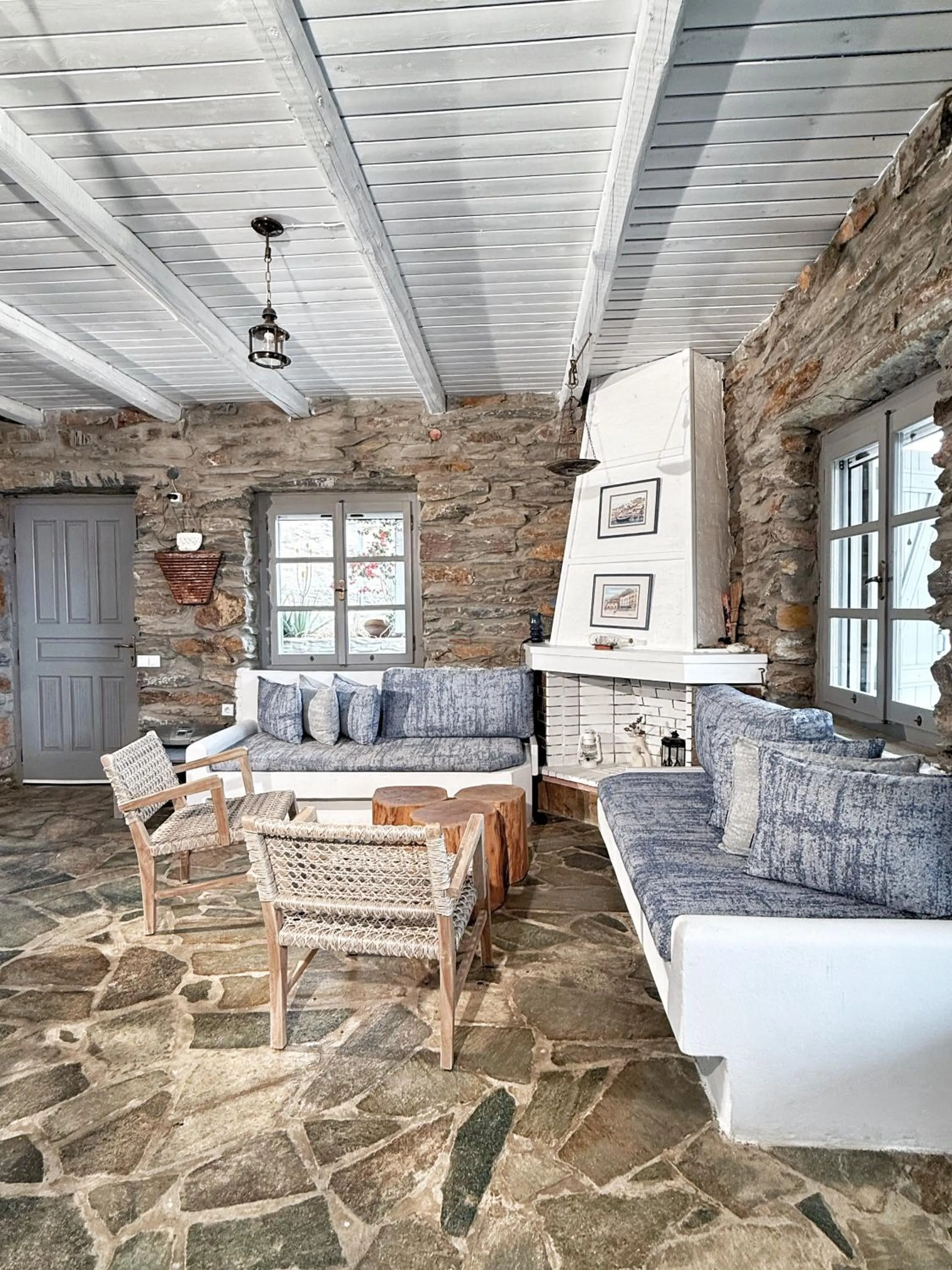 Living room in The Traditional Stone Villa