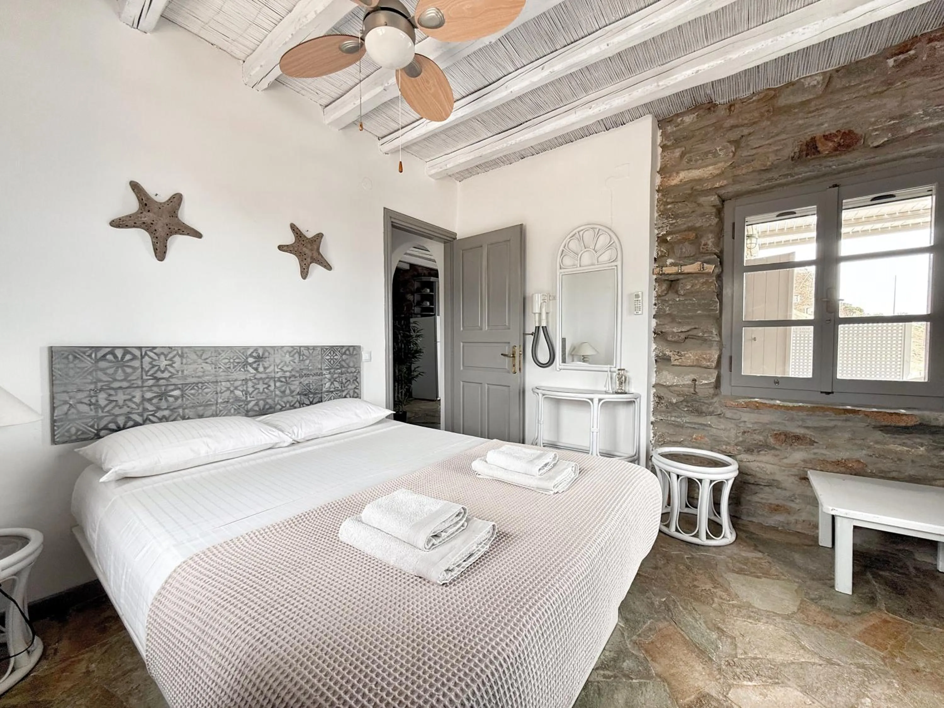 Bedroom, Bed in The Traditional Stone Villa