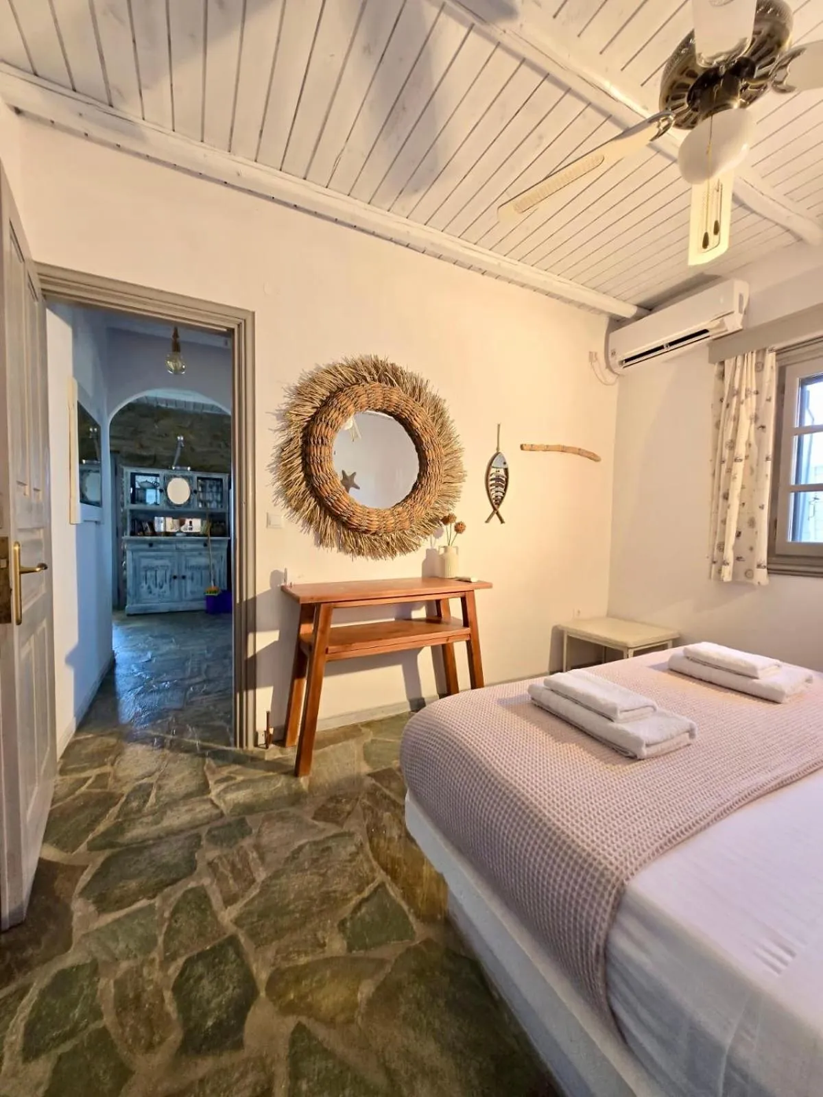 Bed in The Traditional Stone Villa