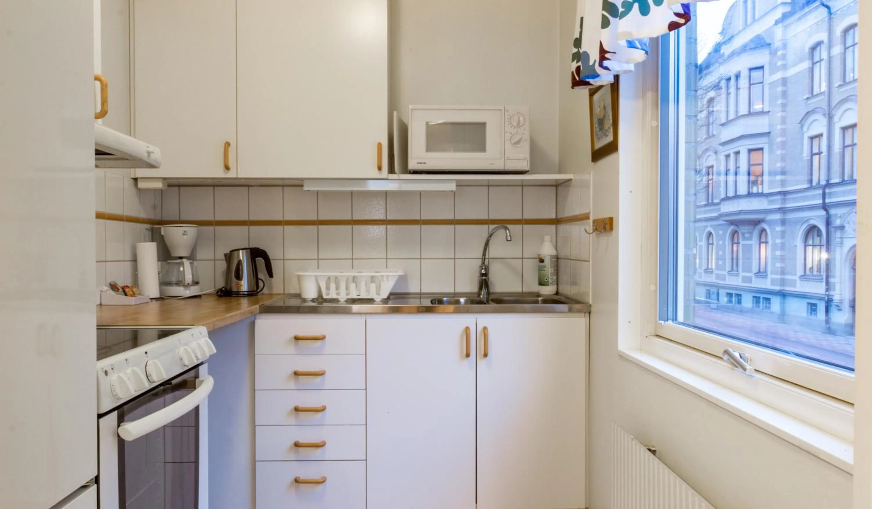 Kitchen or kitchenette in Linköpings Cityhotell och Vandrarhem