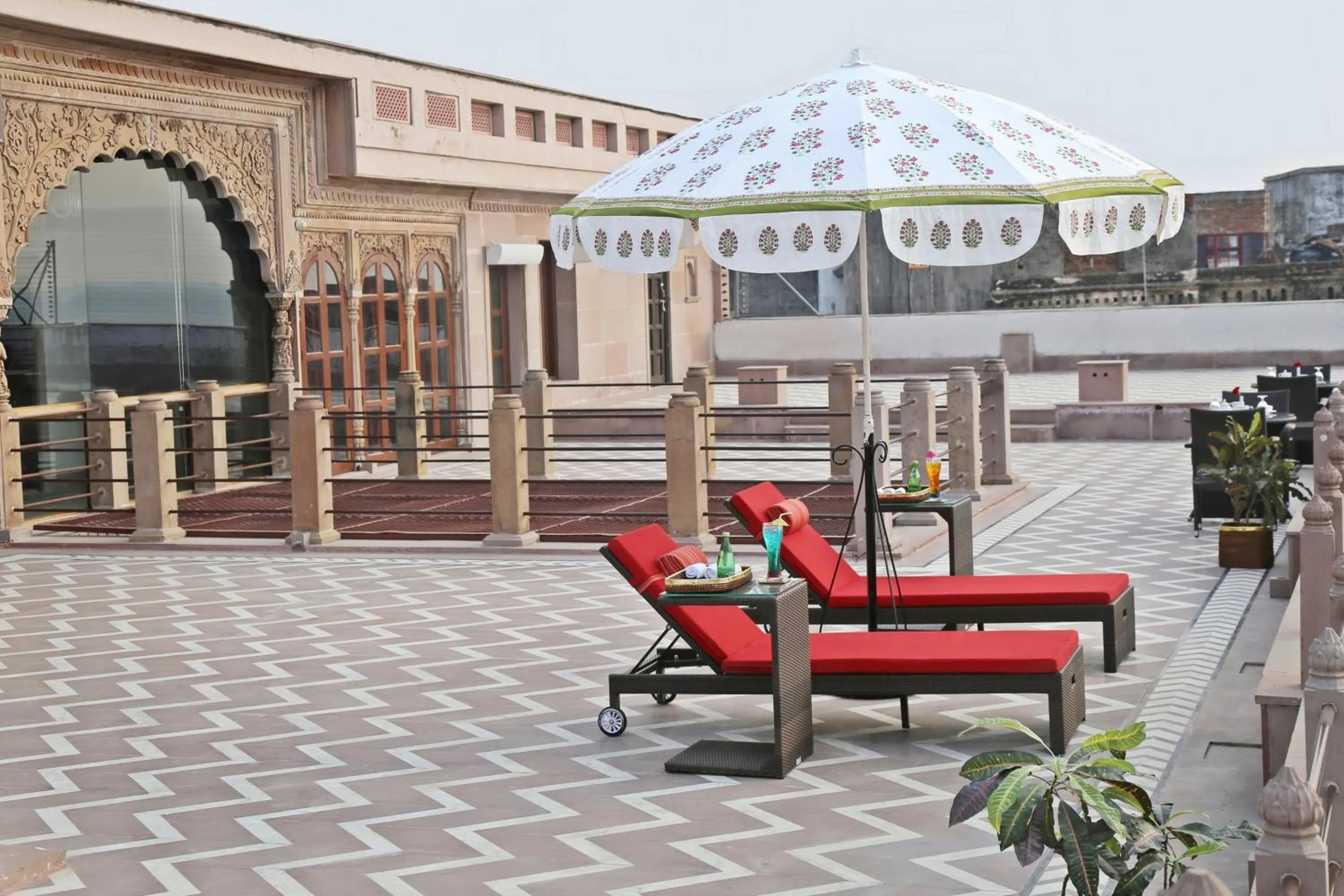 Patio in BrijRama Palace, Varanasi - By the Ganges