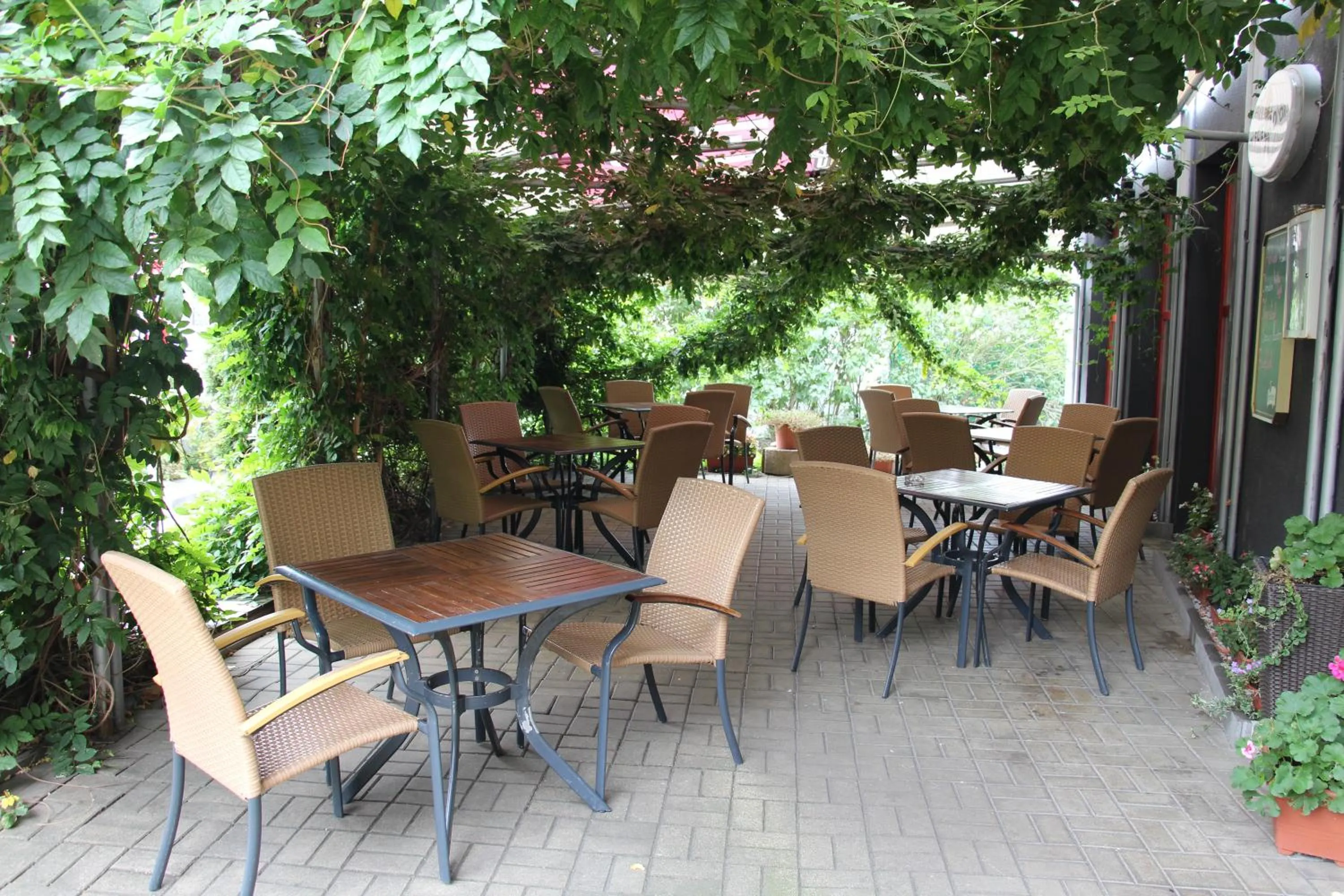 Patio, Restaurant/Places to Eat in Hotel Plaza