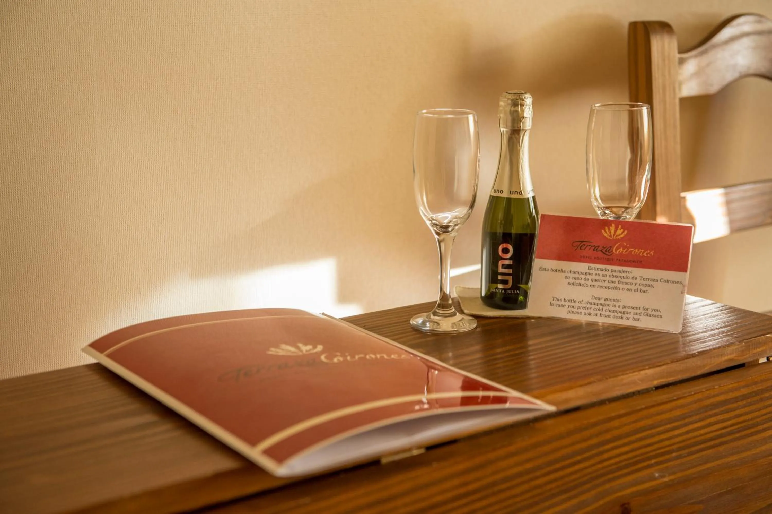 Alcoholic drinks in Terraza Coirones Hotel