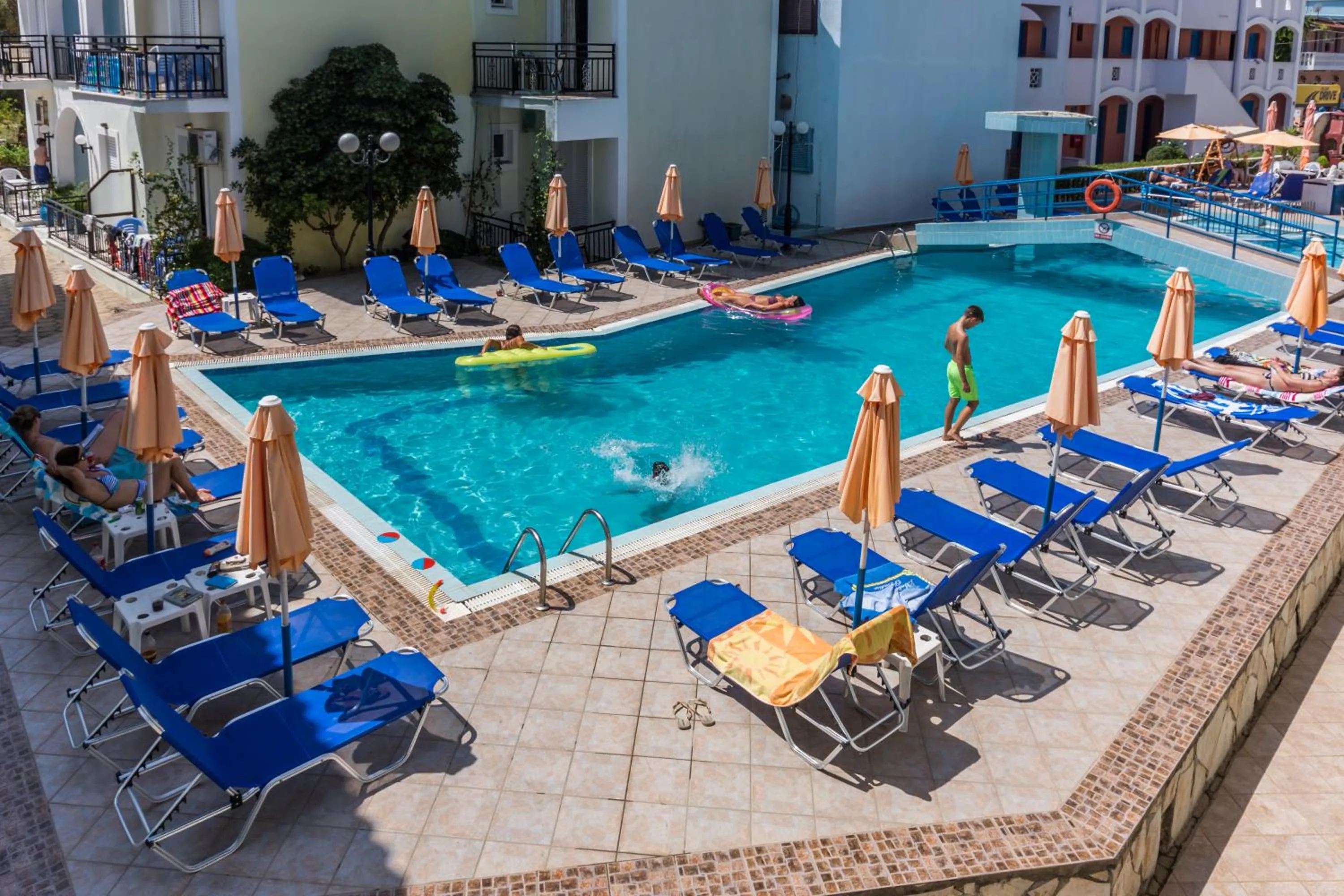 Pool view in Vossos Hotel Apartments
