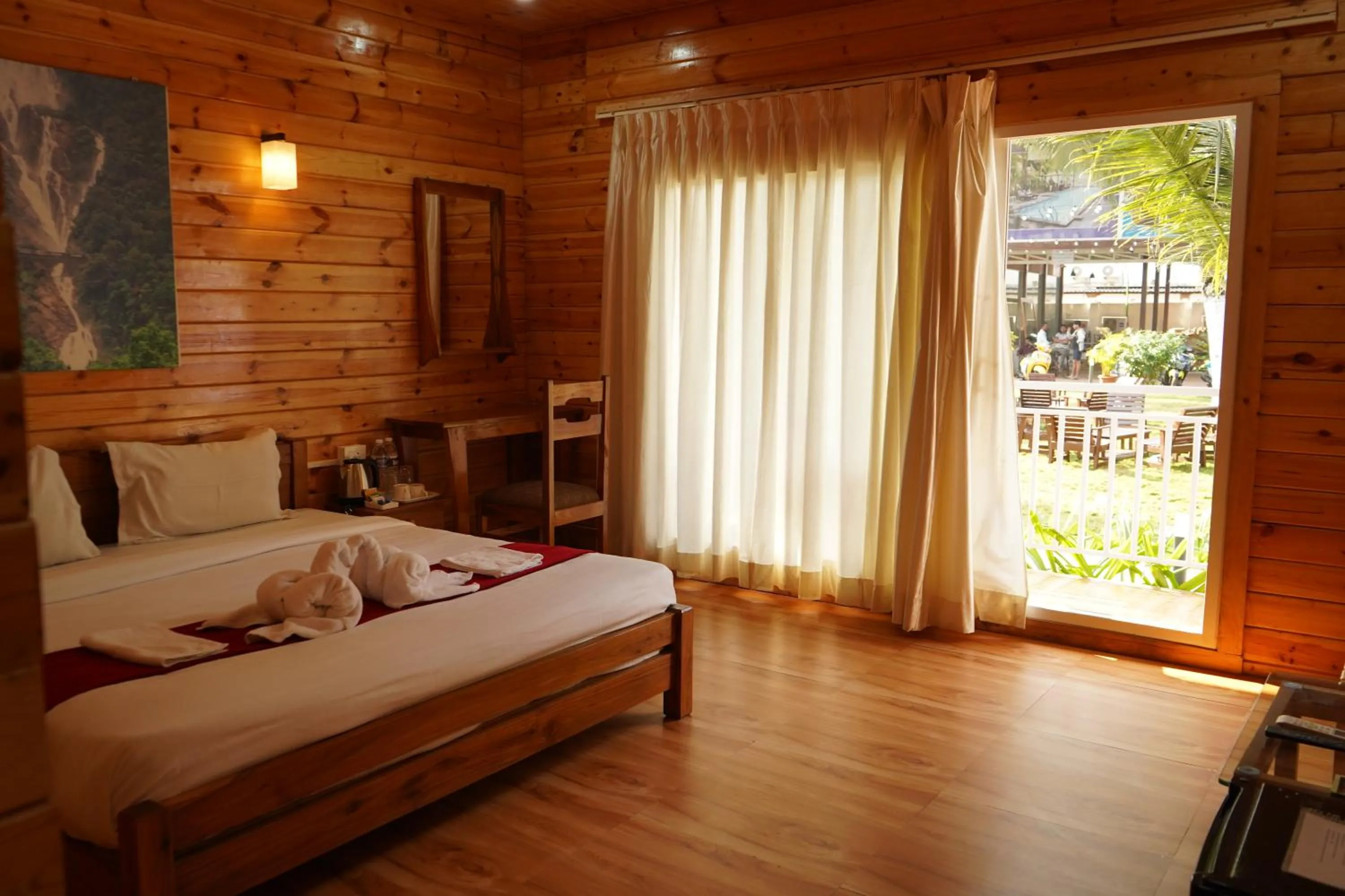 View (from property/room), Bed in Shaan Coco Palms Beach Resort