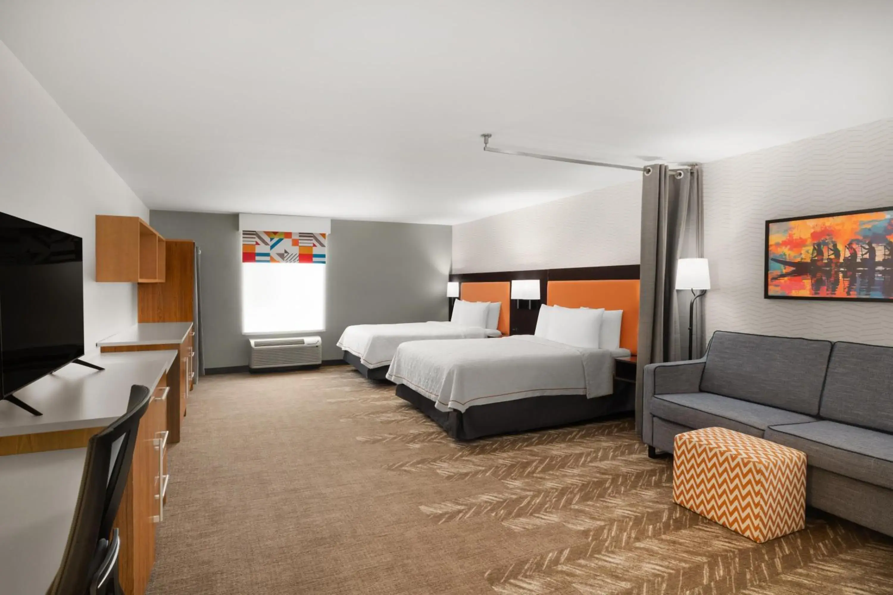 Living room, Bed in Home2 Suites by Hilton Alexandria Living room, Bed in Home2 Suites by Hilton Alexandria