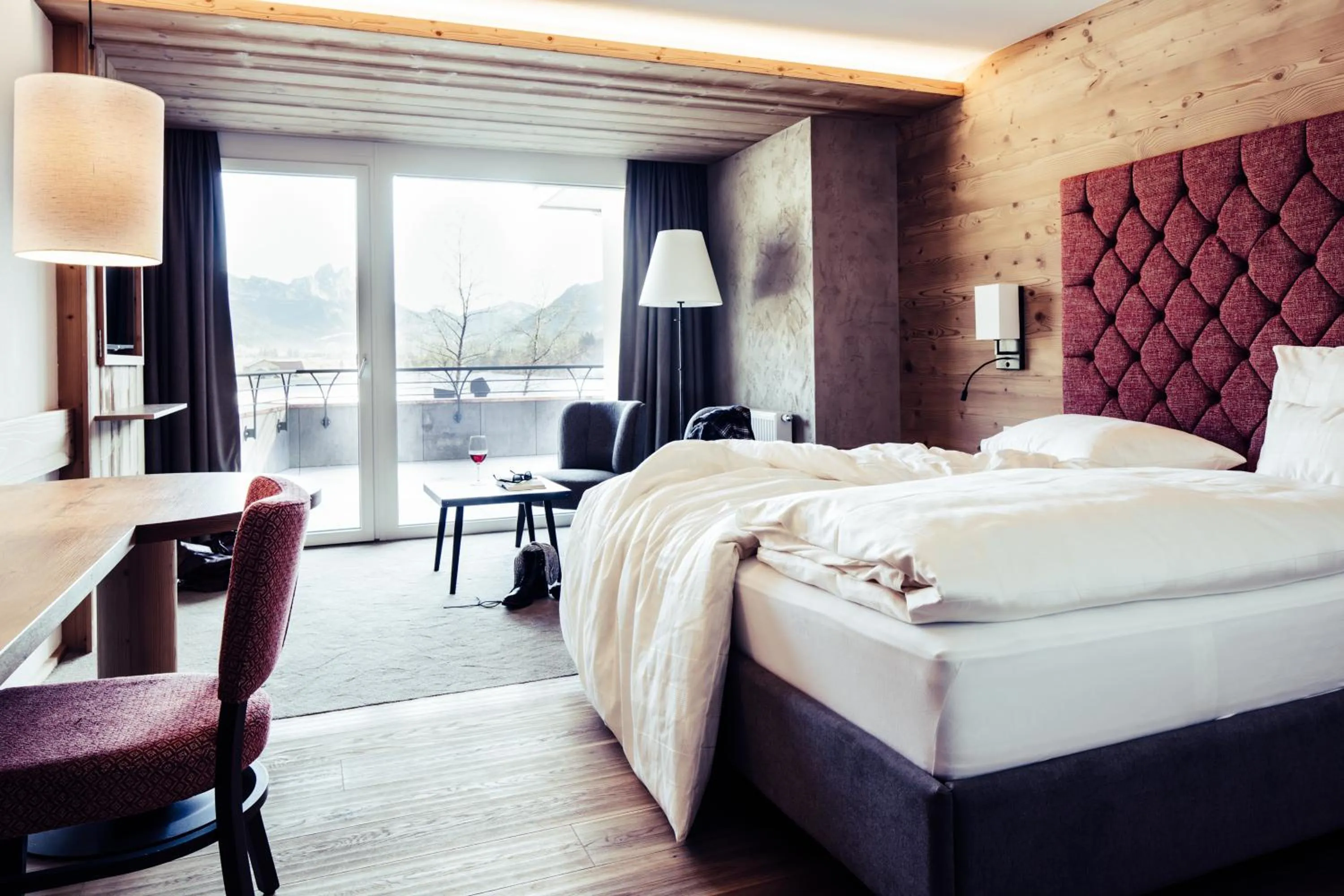 Photo of the whole room, Bed in Biohotel Bergzeit