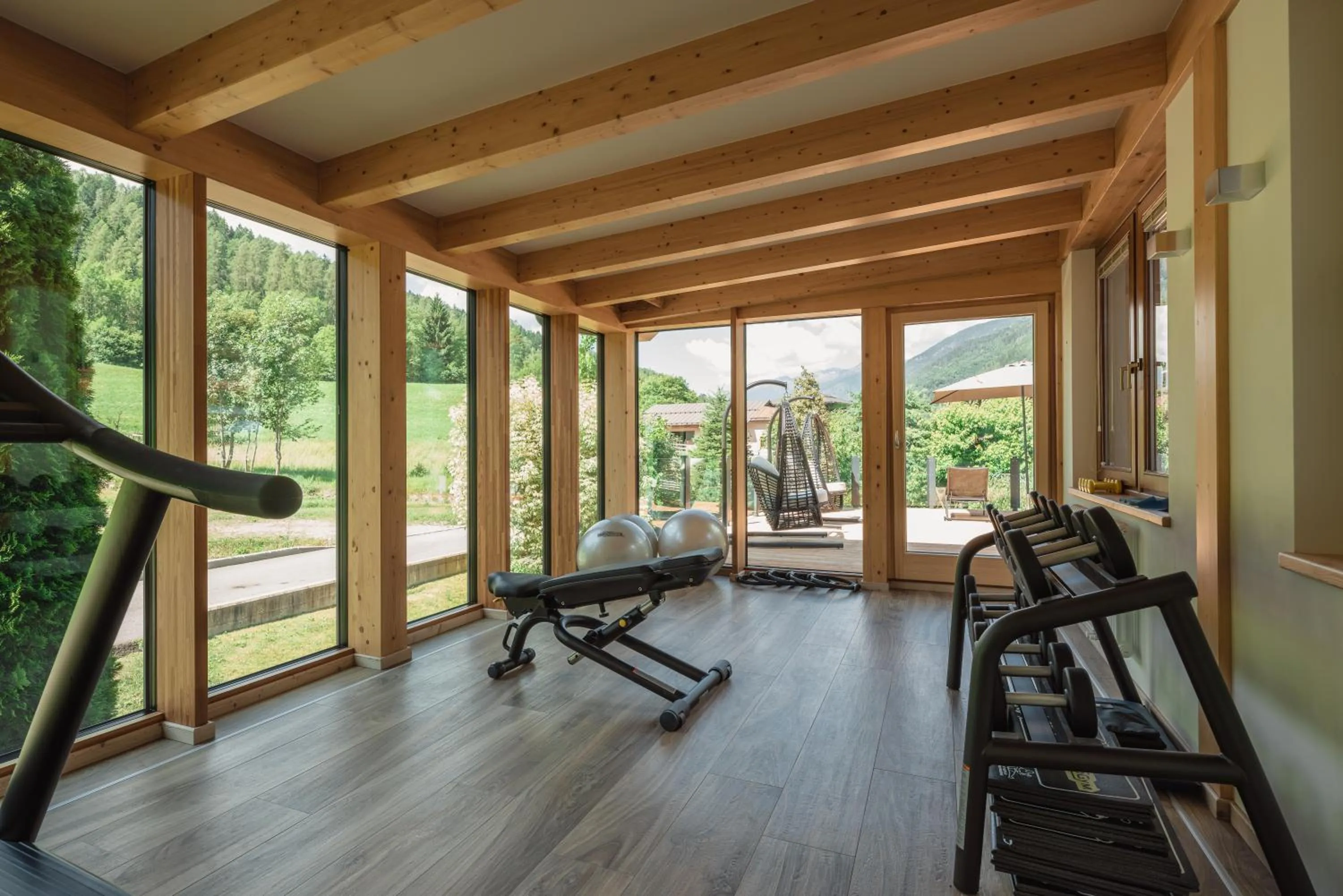 Fitness centre/facilities in Tevini Dolomites Charming Hotel