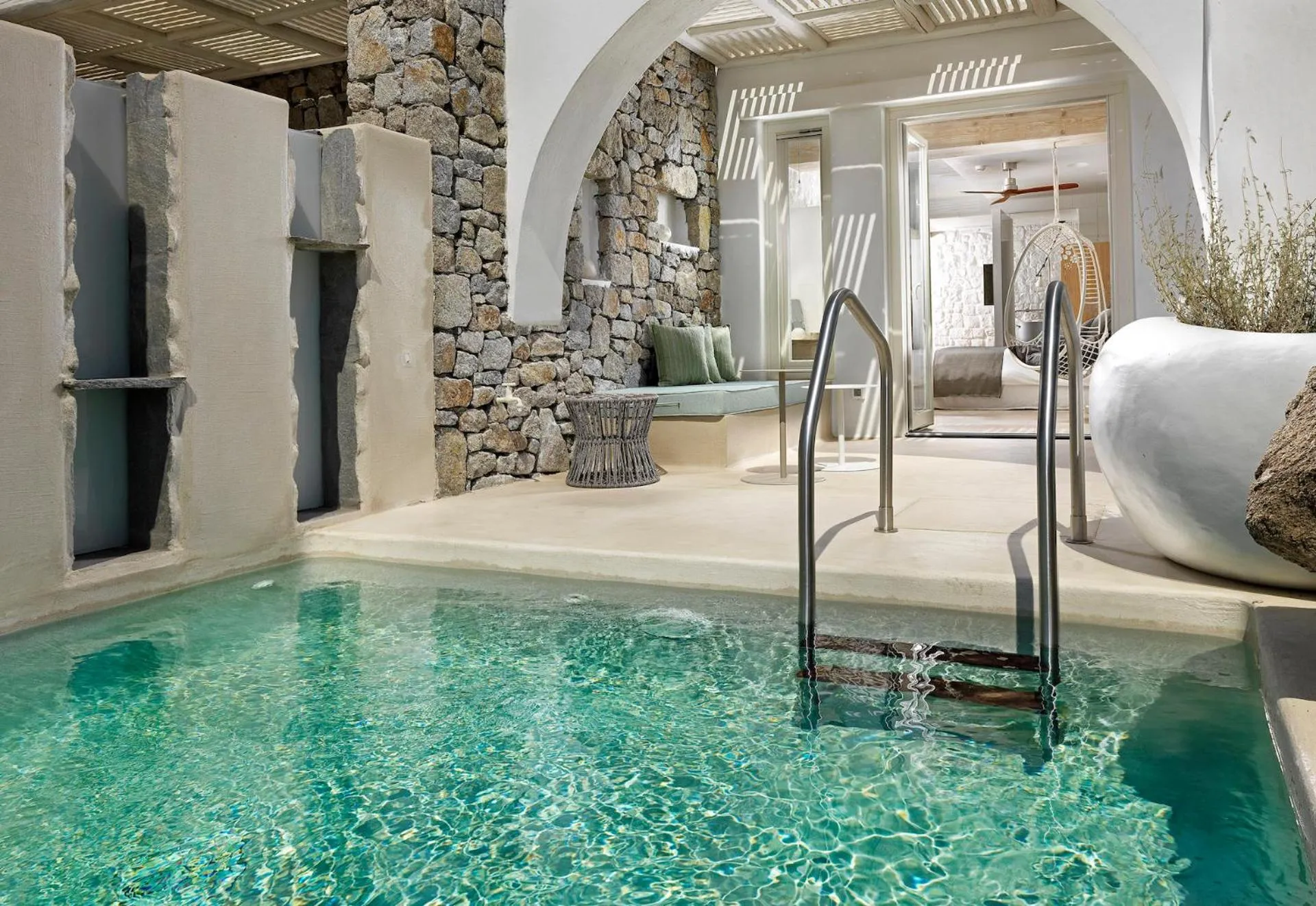 Deluxe Room with Outdoor Plunge Pool in Kove Mykonos - A Myconian Collection Hotel