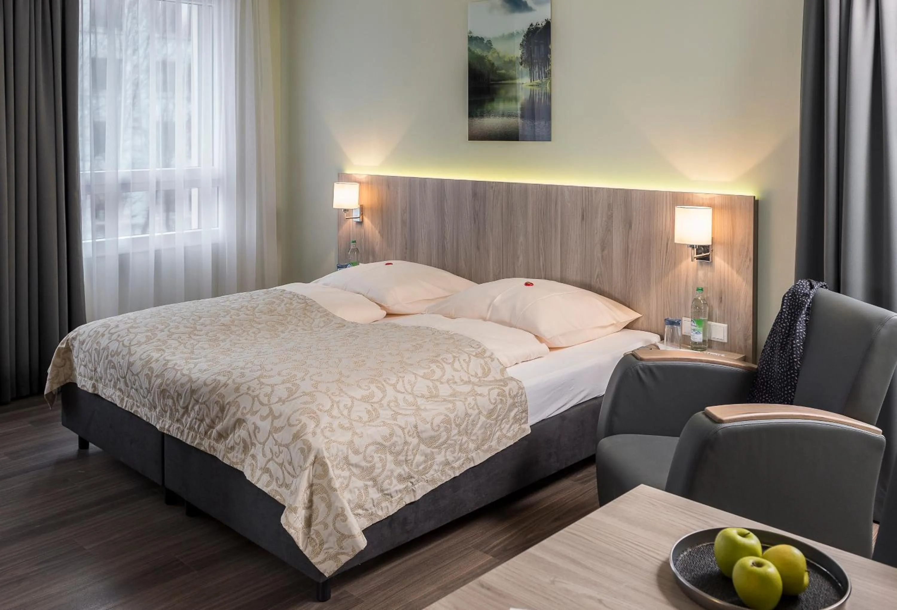 Bed in AINO Aparthotel Olympiapark