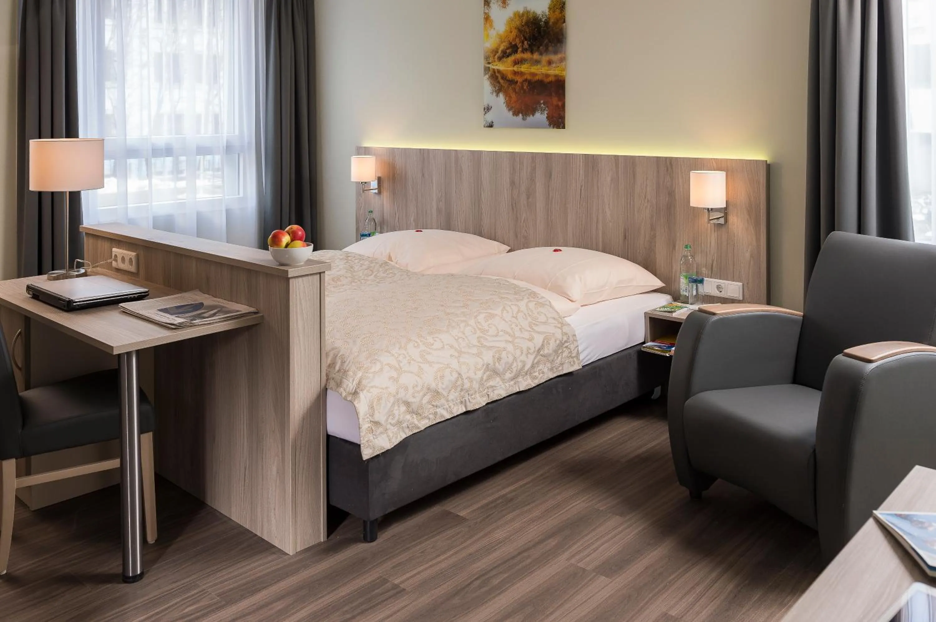 Bed in AINO Aparthotel Olympiapark