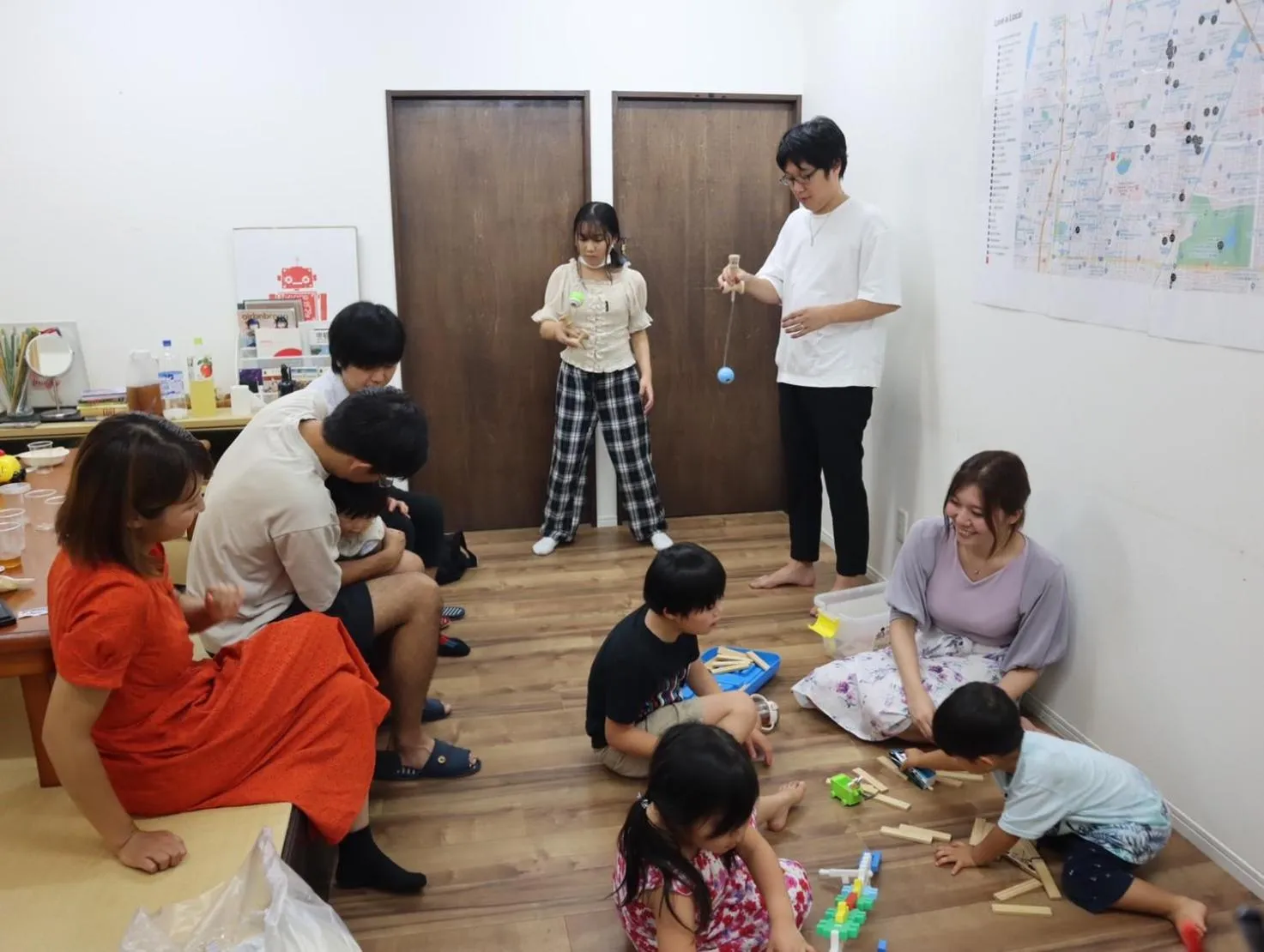 Family in Bonfire Hostel Osaka