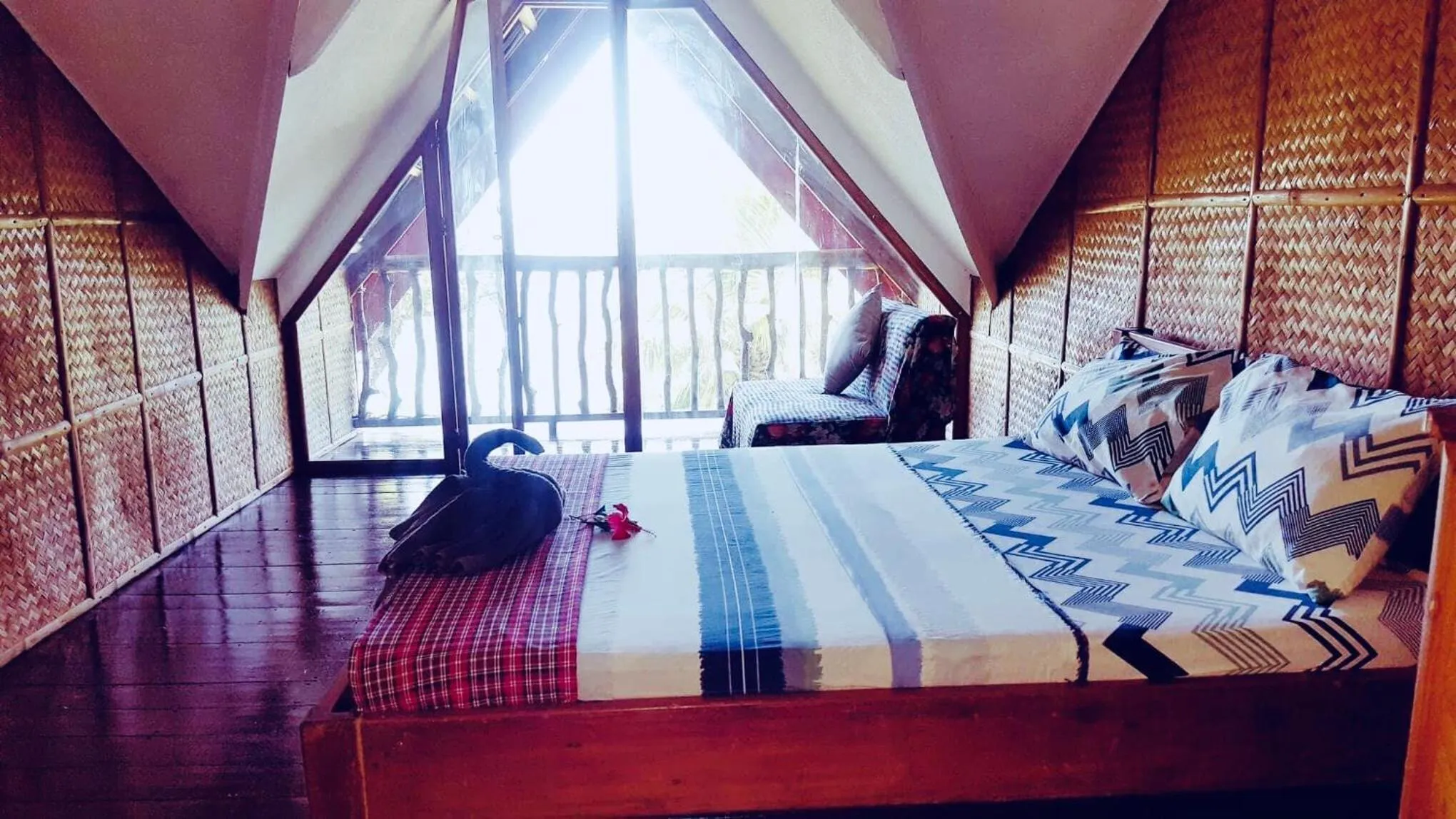 Bedroom, Bed in White Beach Front and Cottages