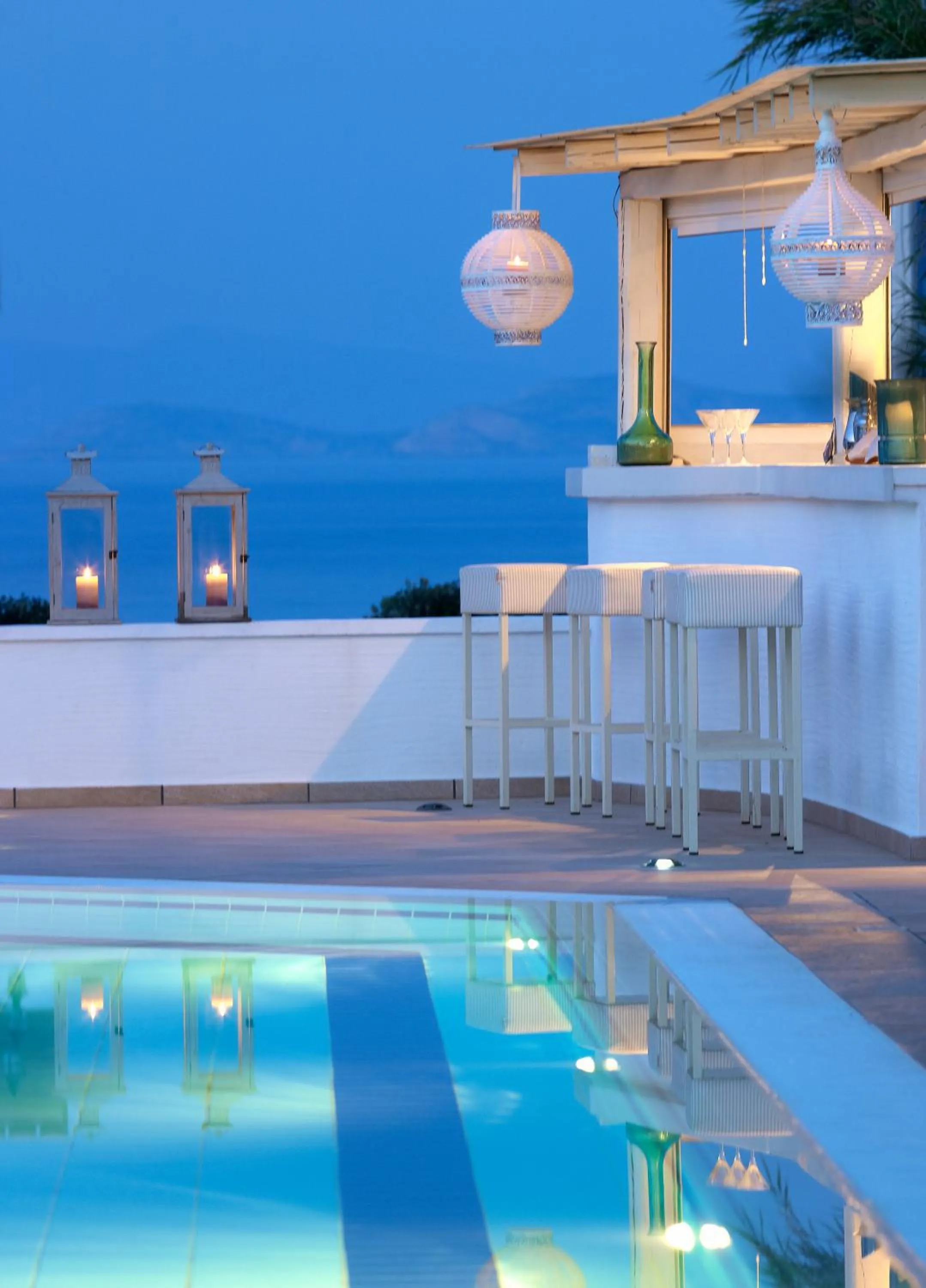 Pool view in Ostria Inn