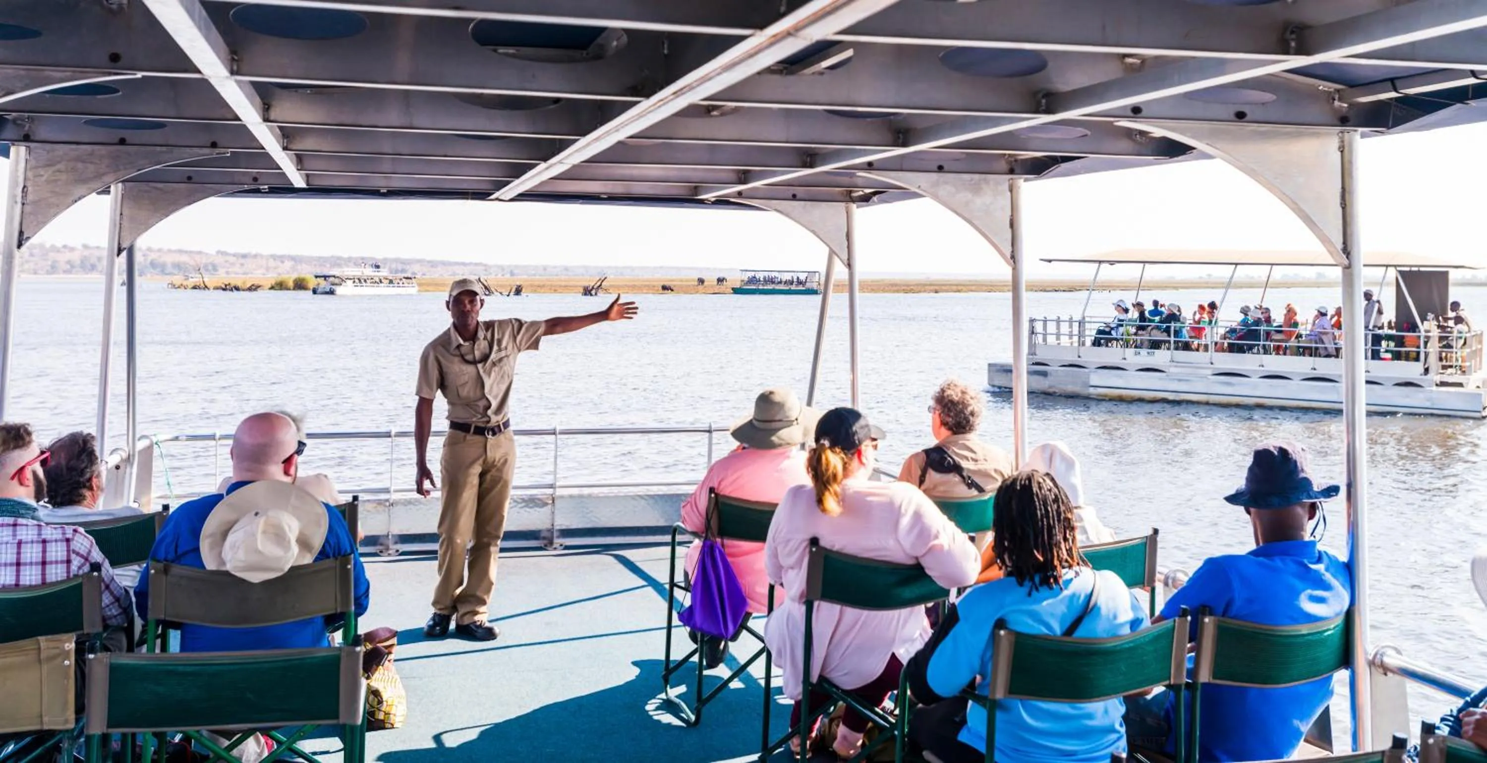 People in Chobe Marina Lodge