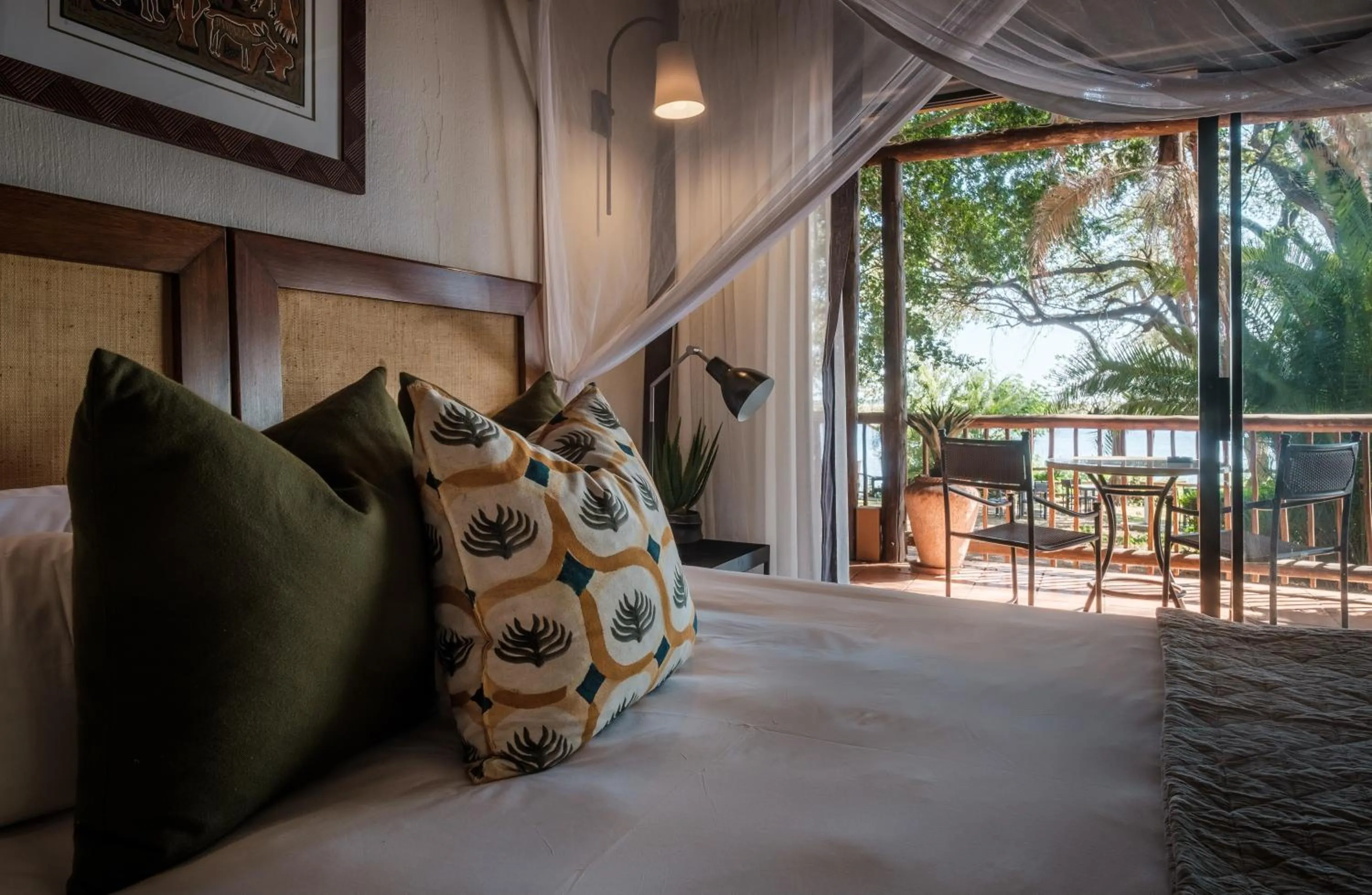 Bed in Chobe Marina Lodge