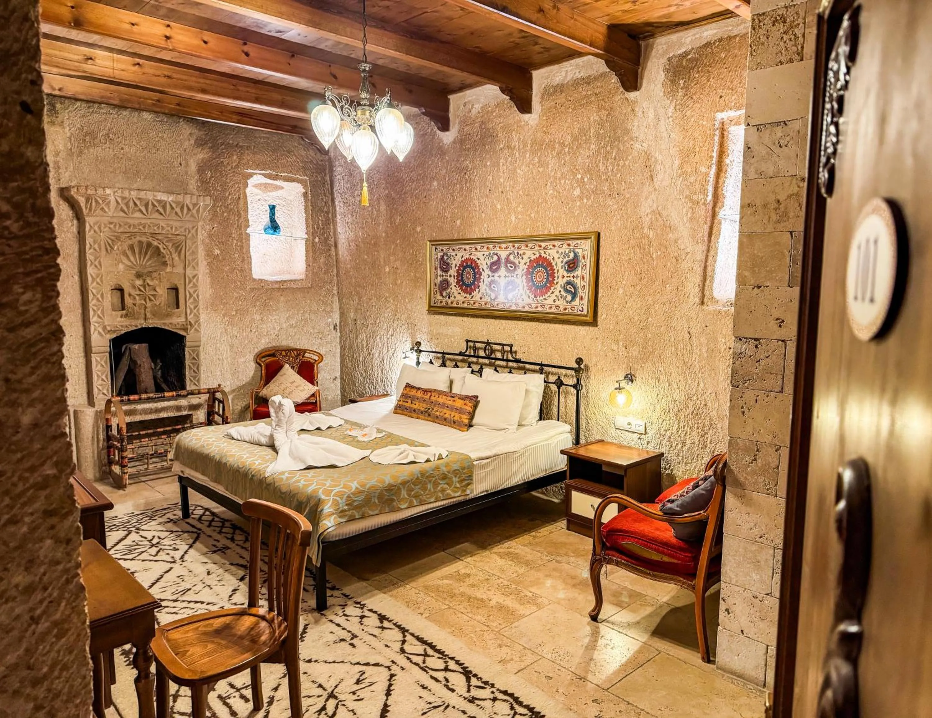 Bed in Nomads Cave Hotel & Rooftop