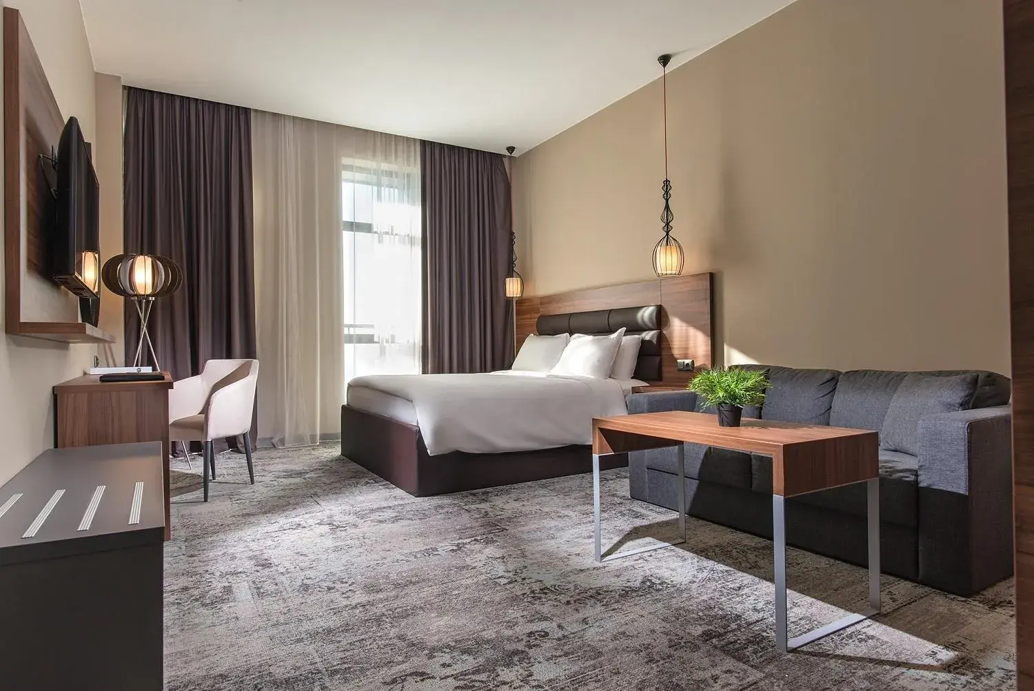 Living room, Bed in Premier Sofia Airport Hotel Living room, Bed in Premier Sofia Airport Hotel