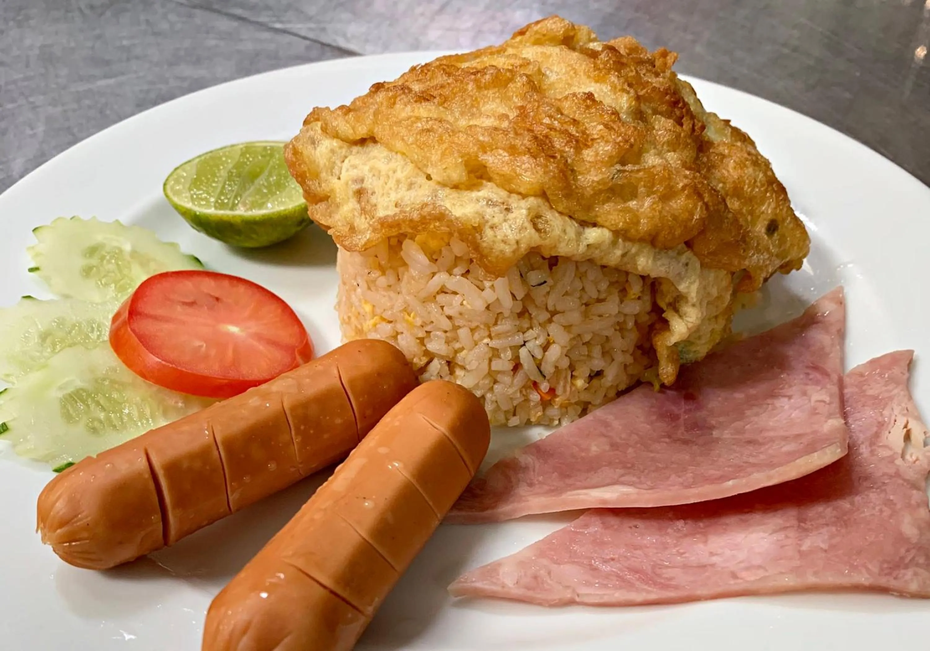 Asian breakfast in True Siam Rangnam Hotel