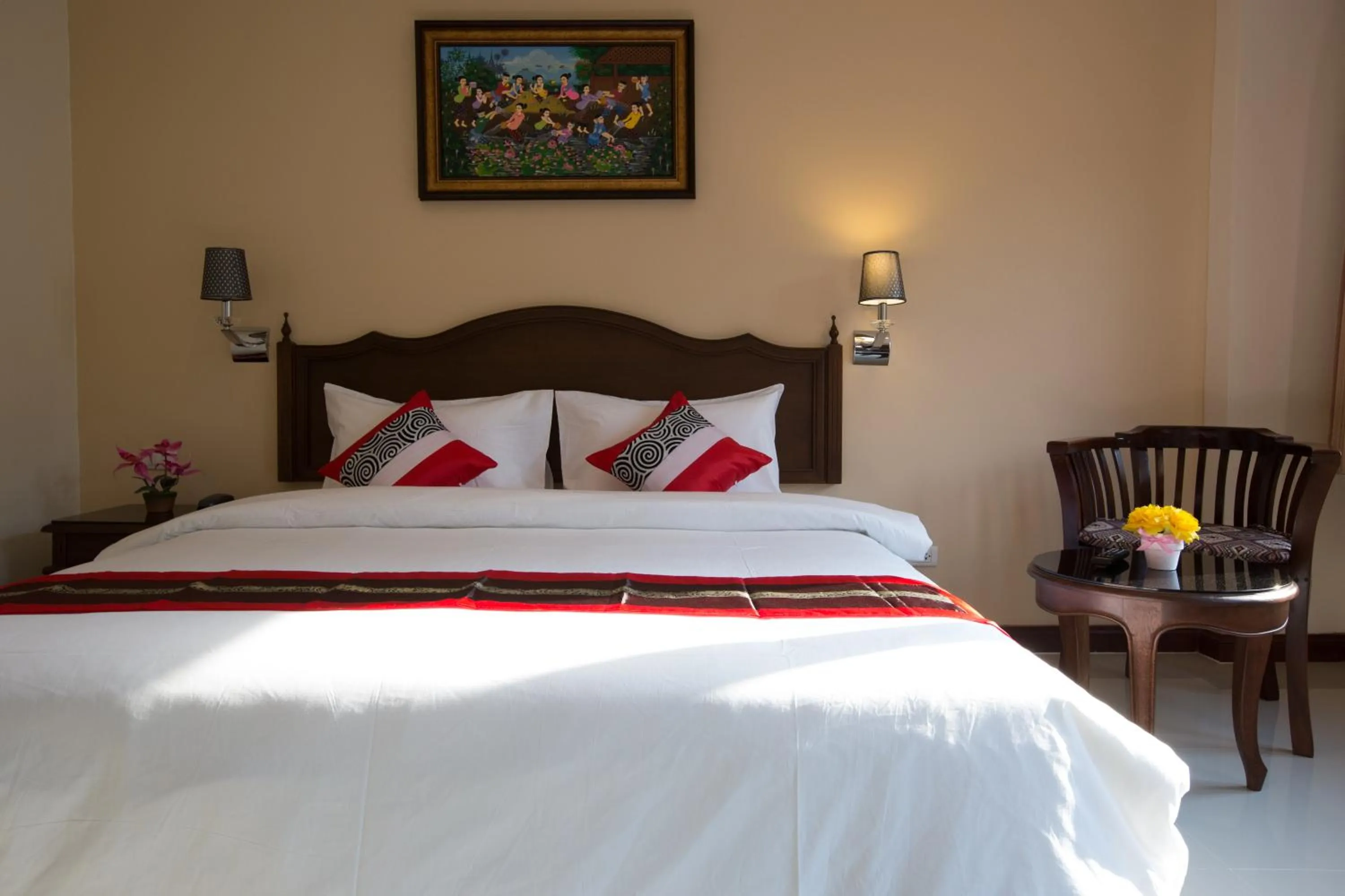 Bed in True Siam Rangnam Hotel