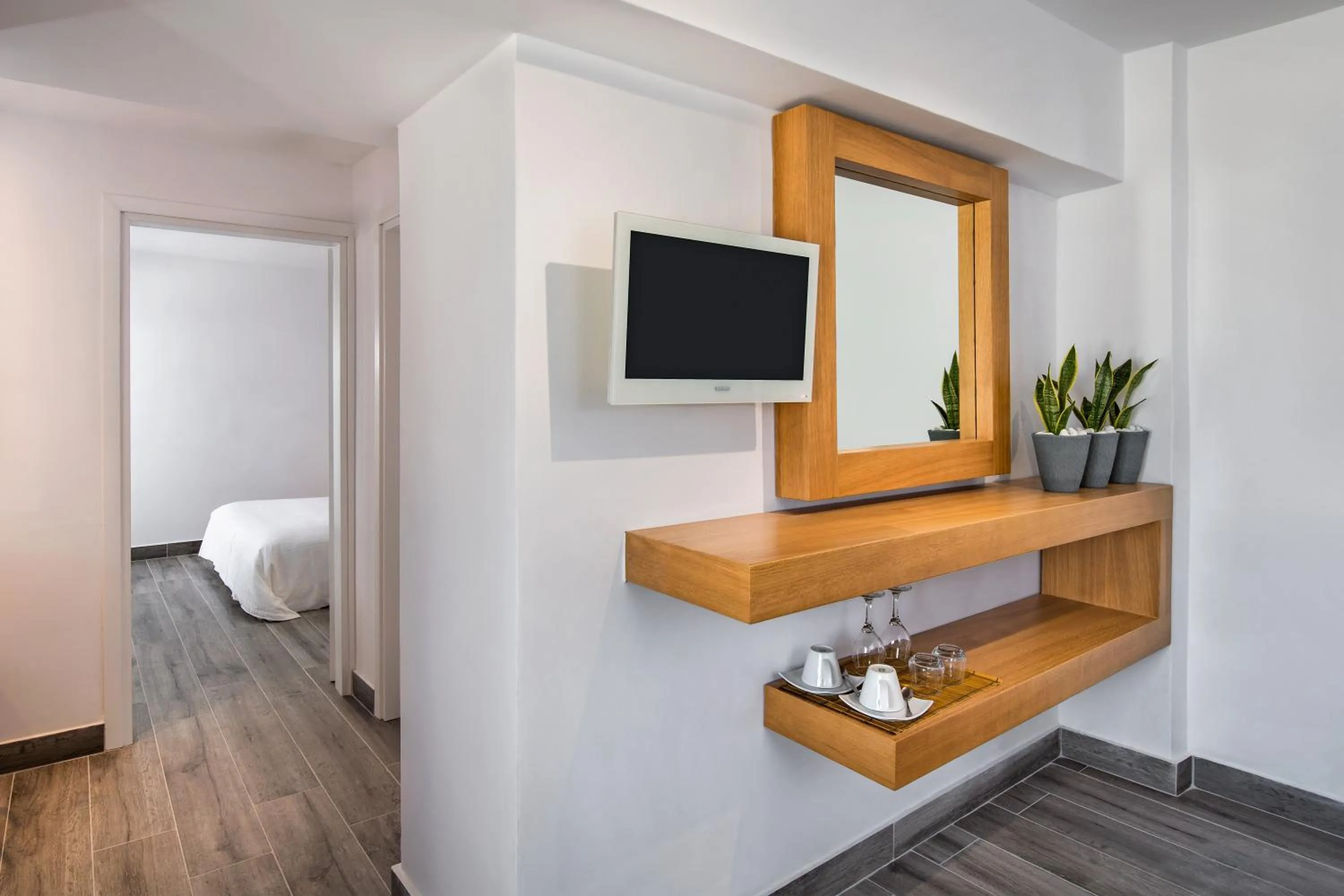 Seating area, Bed in Hotel Thireas