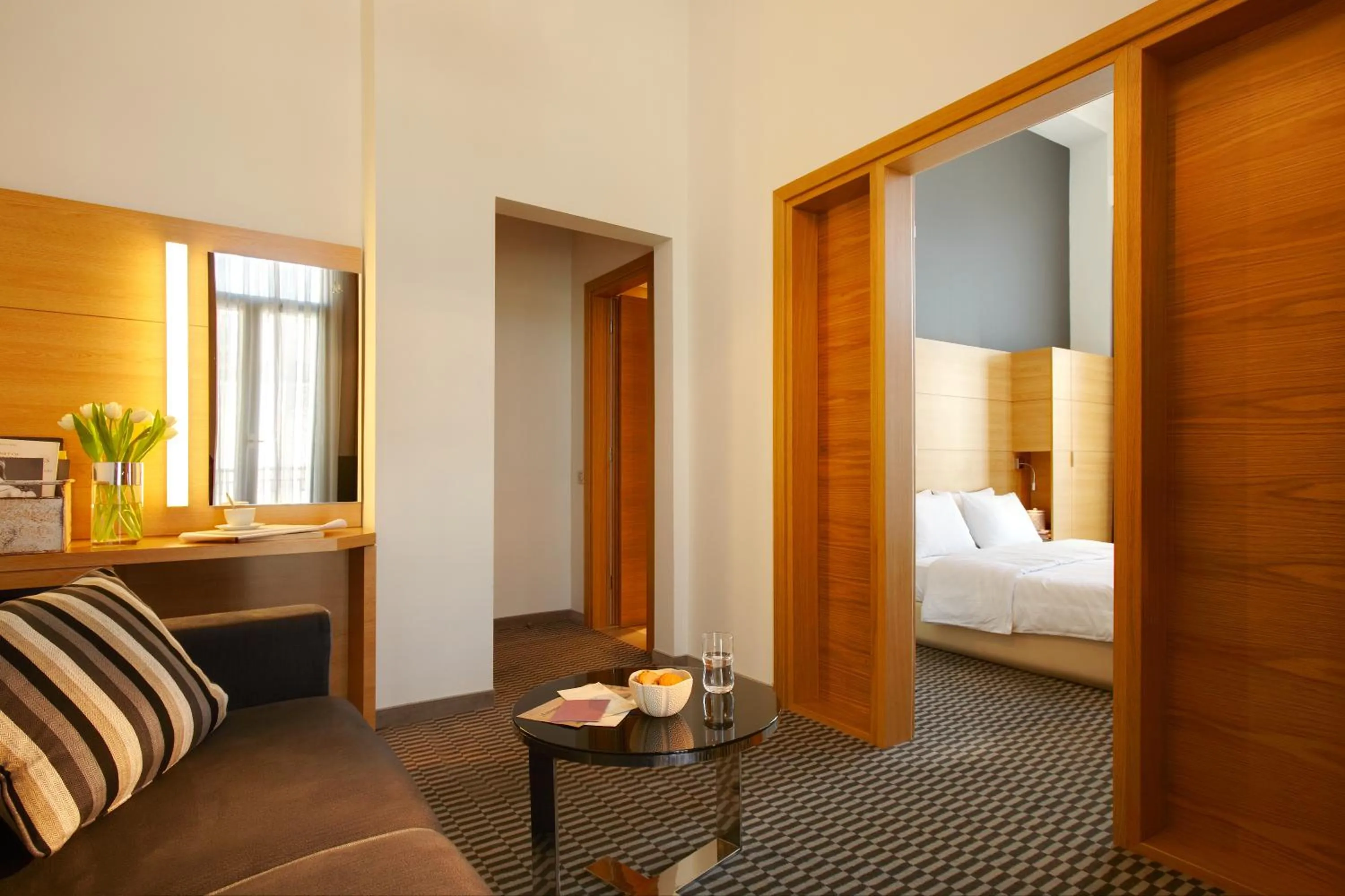 Living room, Bed in Aegli Hotel Volos