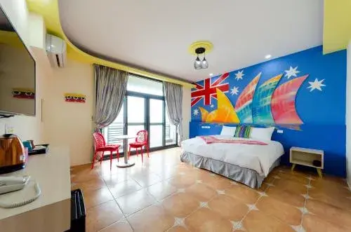 Double Room with View and Balcony in Kenting Aqual Inn Double Room with View and Balcony in Kenting Aqual Inn