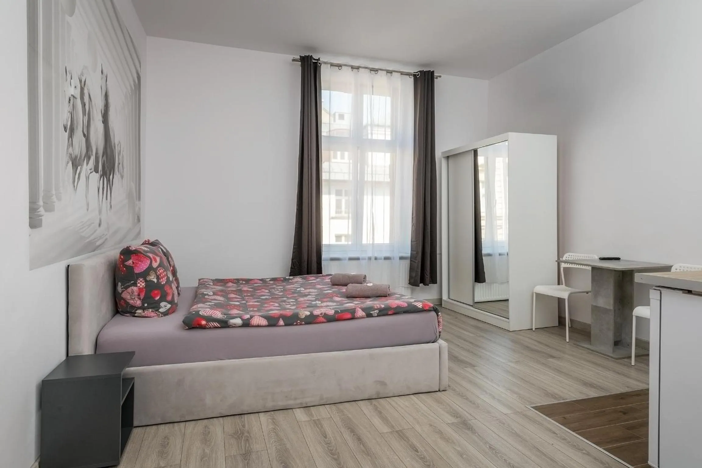 Bed in 70s Guest room