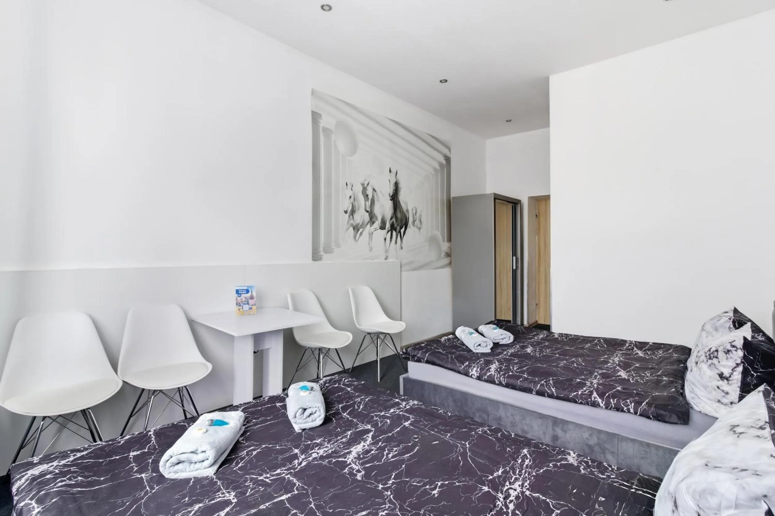 Bed in 70s Guest room