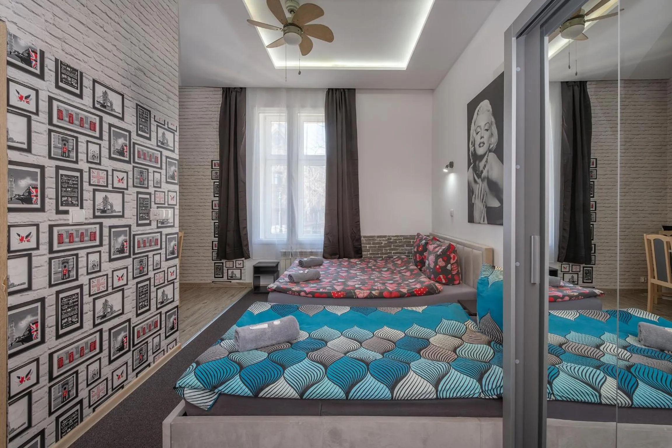 Bed in 70s Guest room