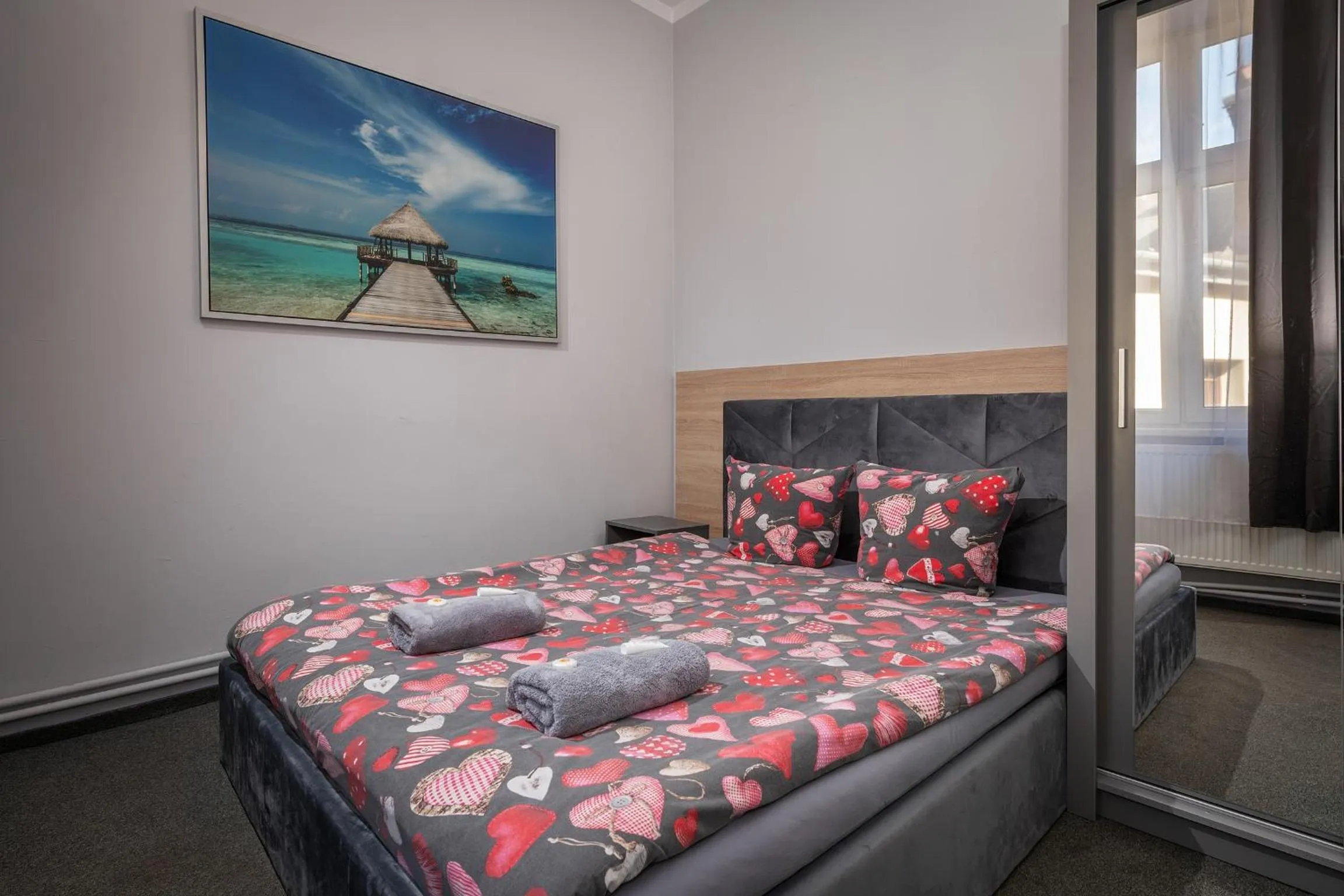 Bed in 70s Guest room