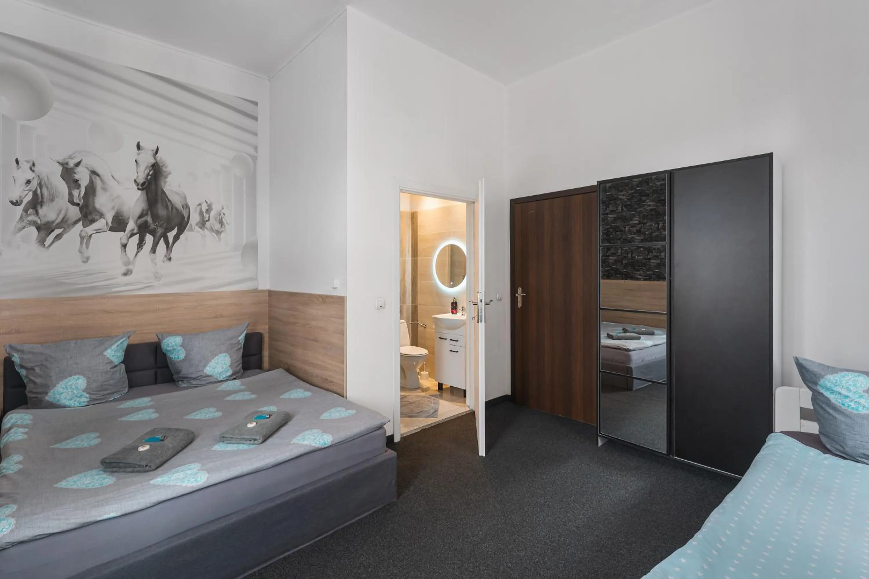 Bed in 70s Guest room