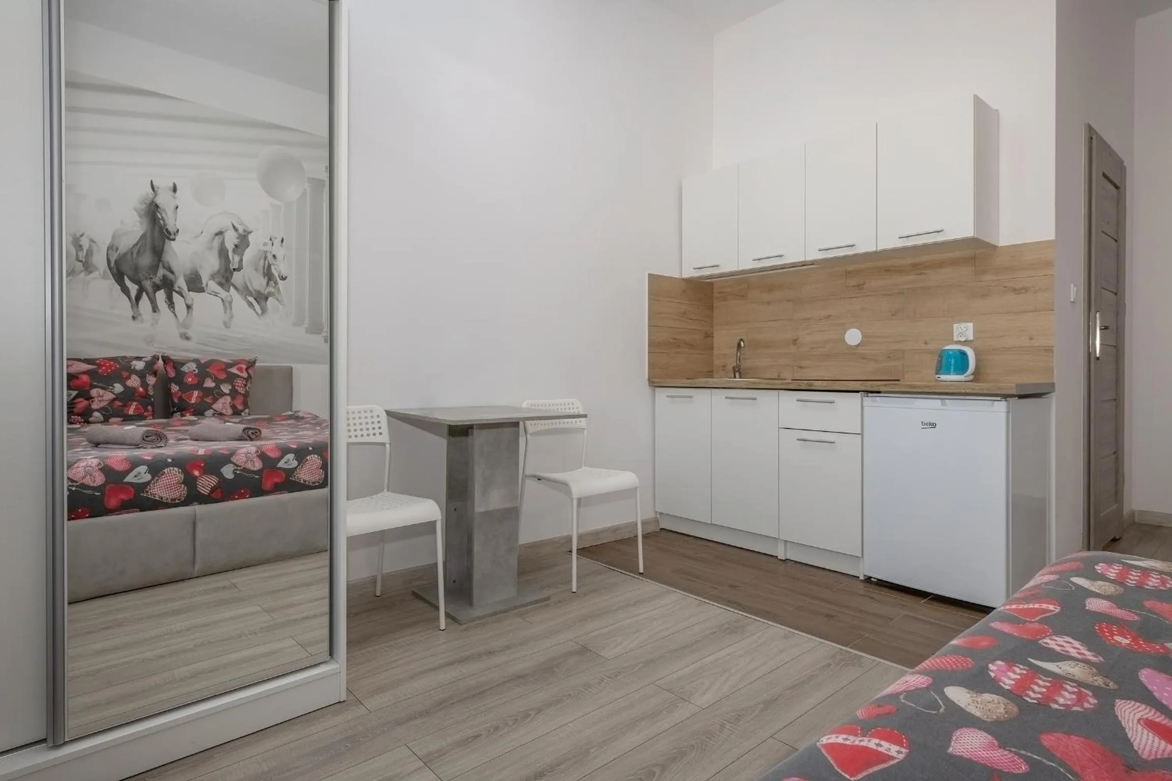 Bed in 70s Guest room