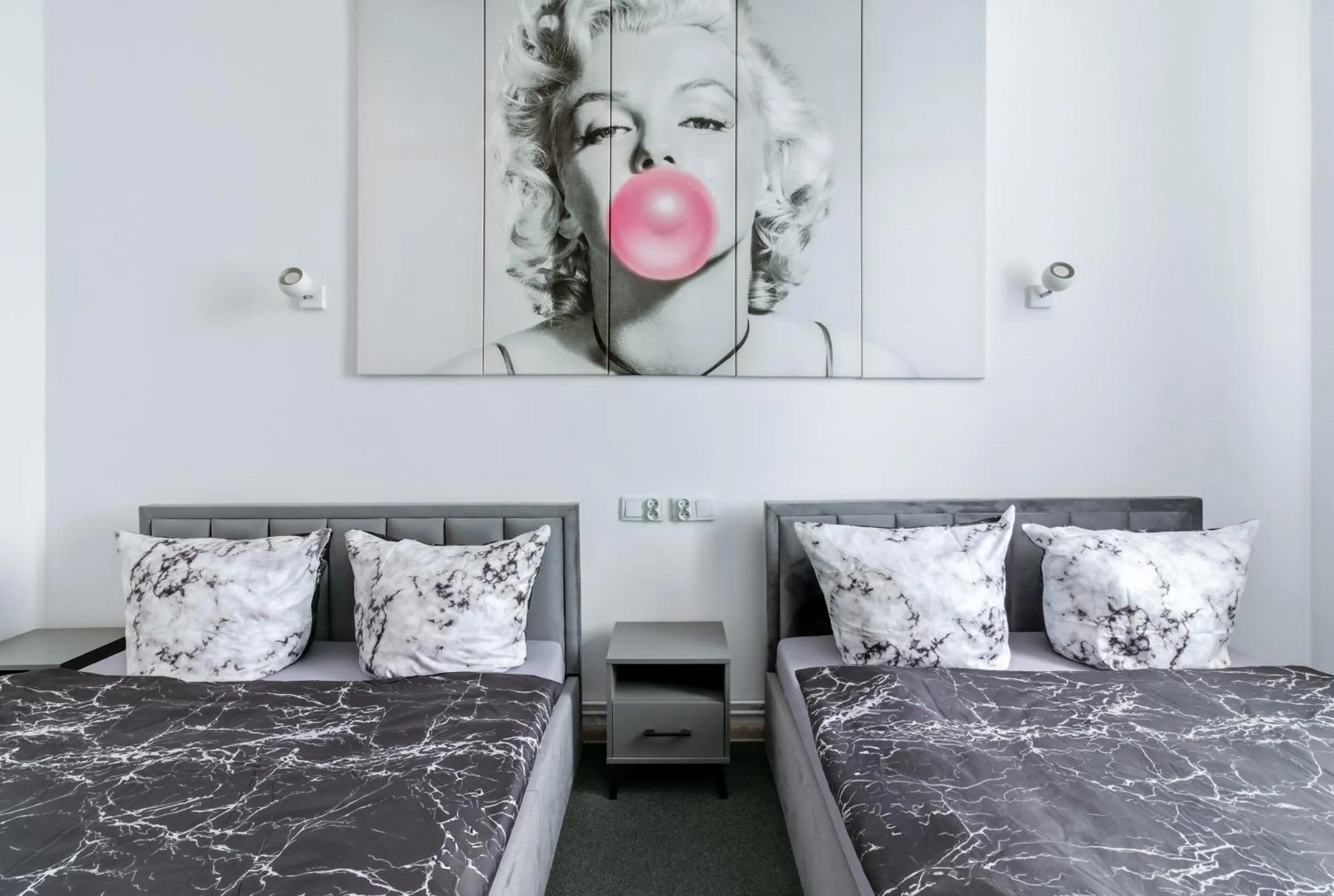 Bed in 70s Guest room