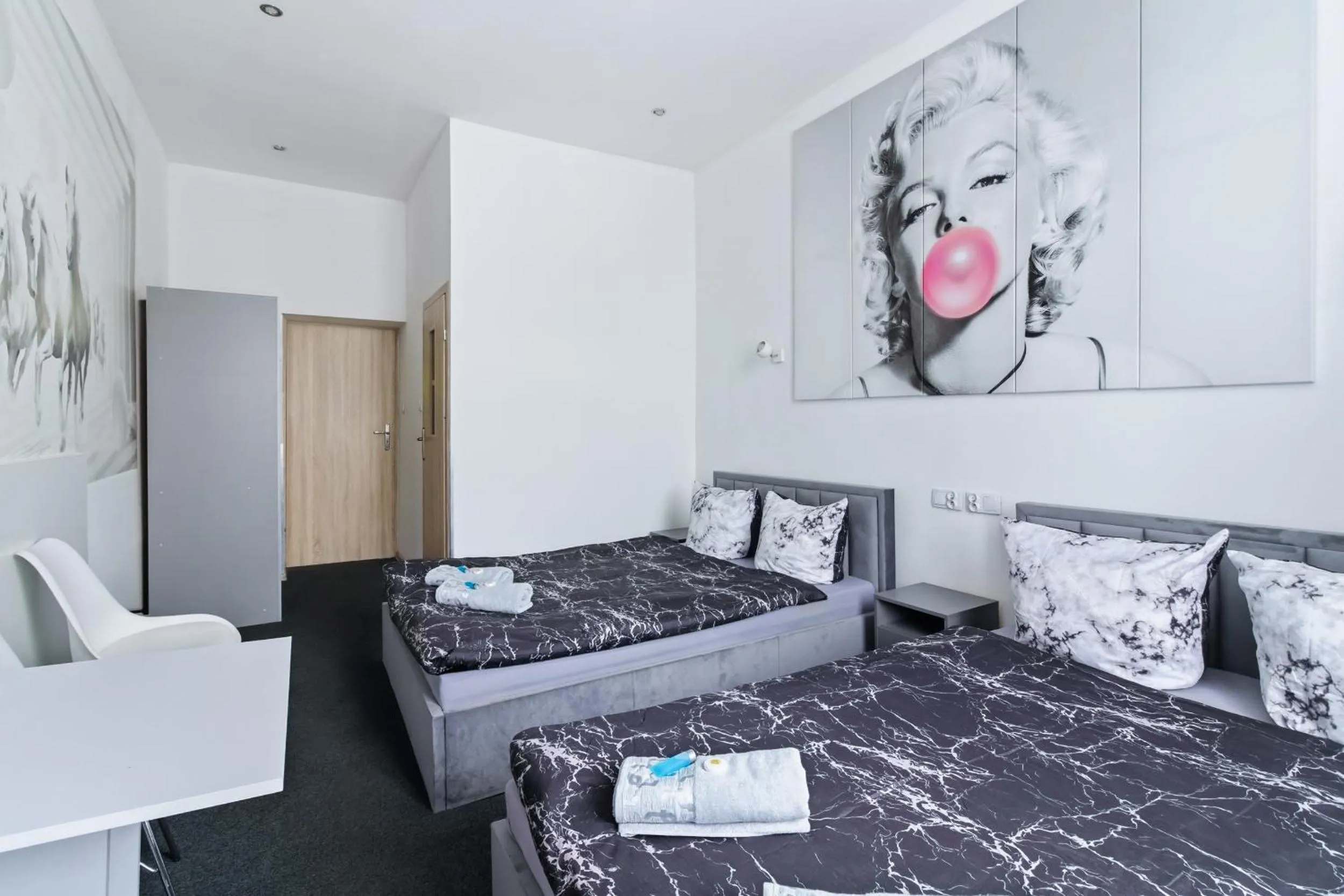 Bed in 70s Guest room