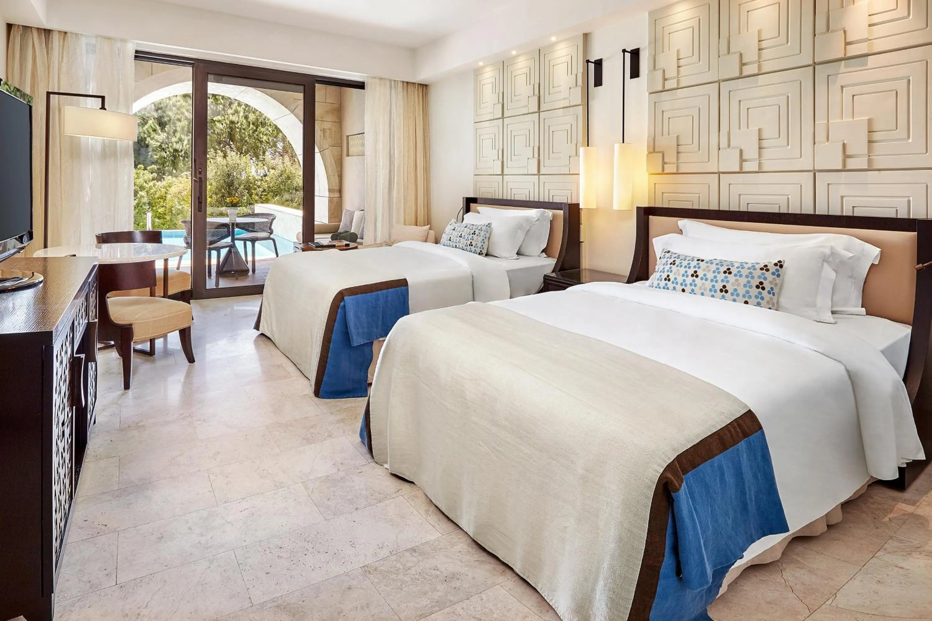 Photo of the whole room, Bed in The Romanos, a Luxury Collection Resort, Costa Navarino