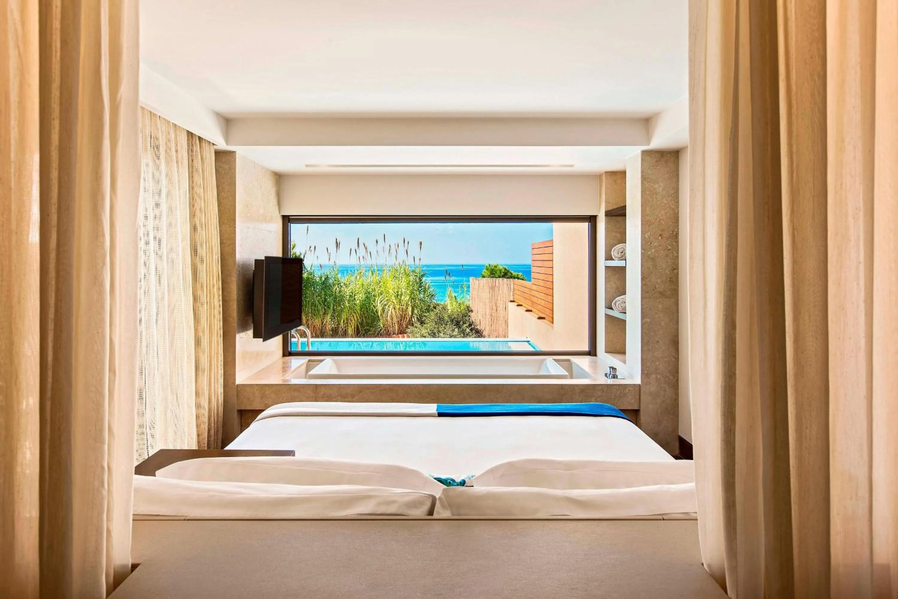 Photo of the whole room, Bed in The Romanos, a Luxury Collection Resort, Costa Navarino