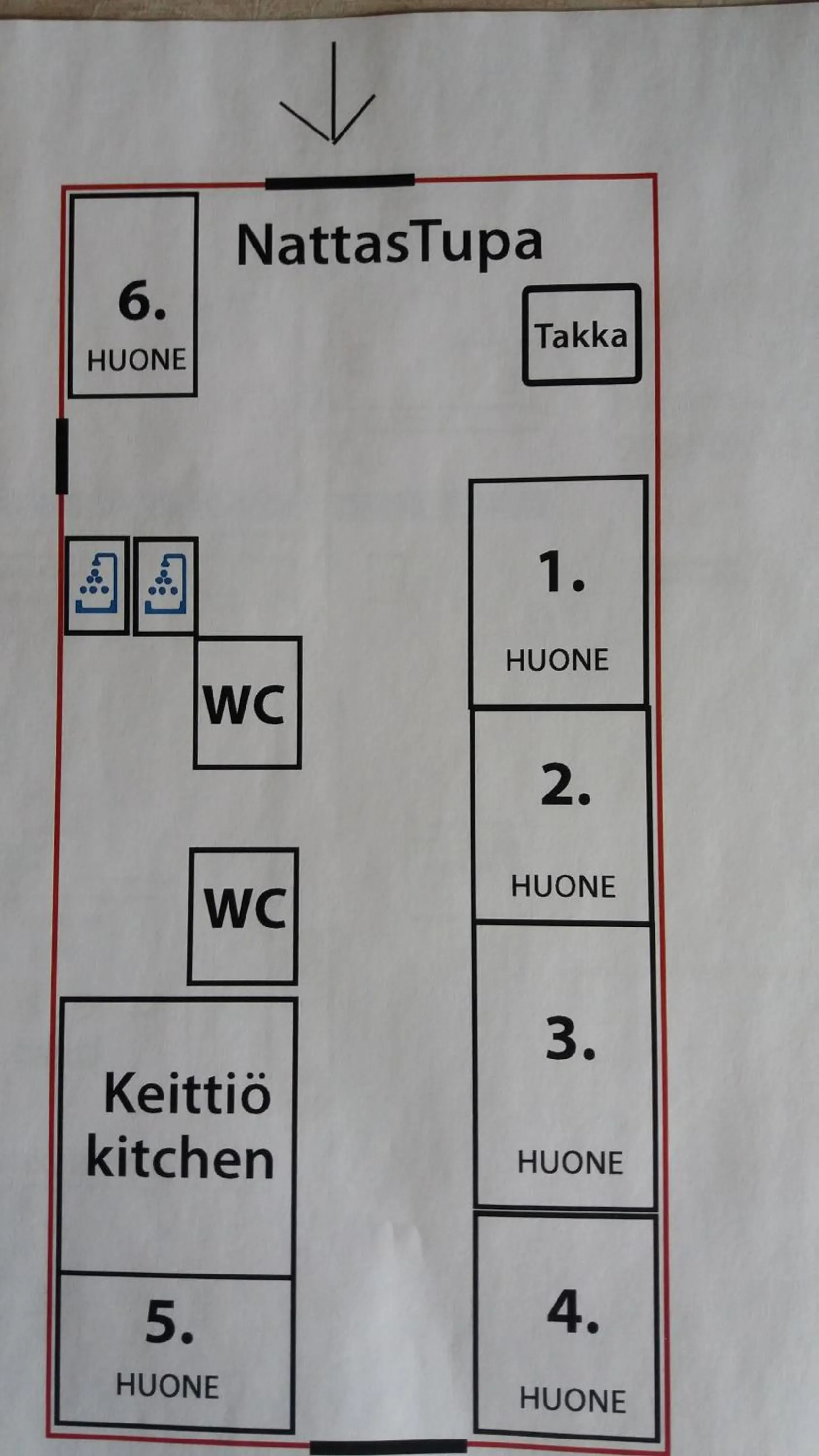Floor plan in Vuotson Maja B&B