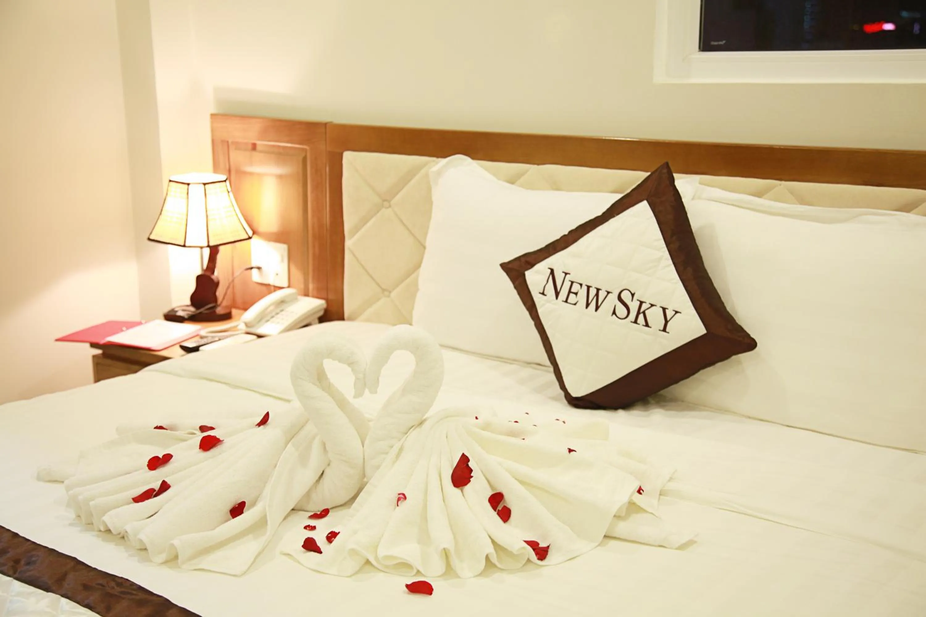 Bed in New Sky Hotel