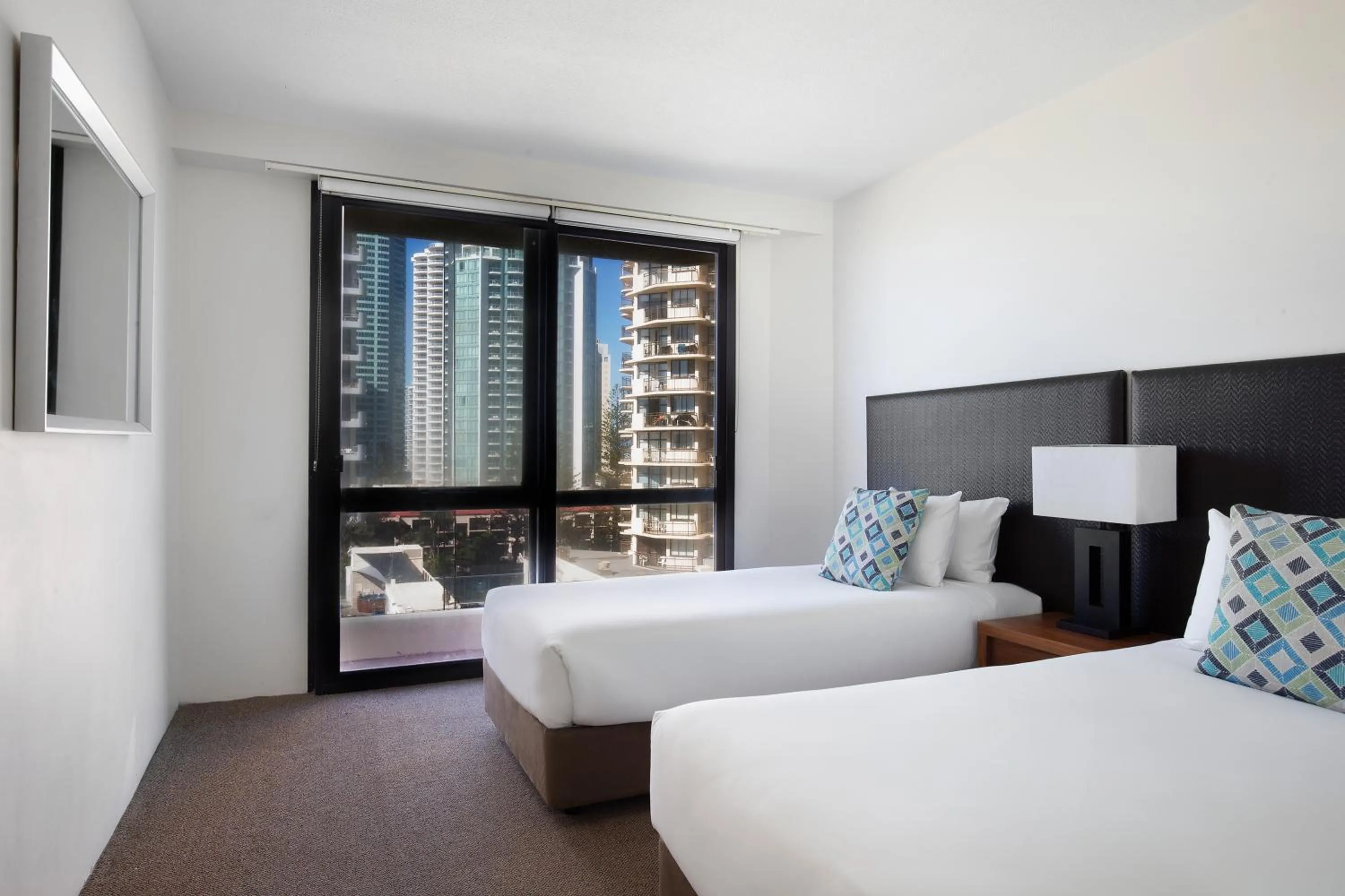 Bedroom, Bed in Paradise Centre Apartments