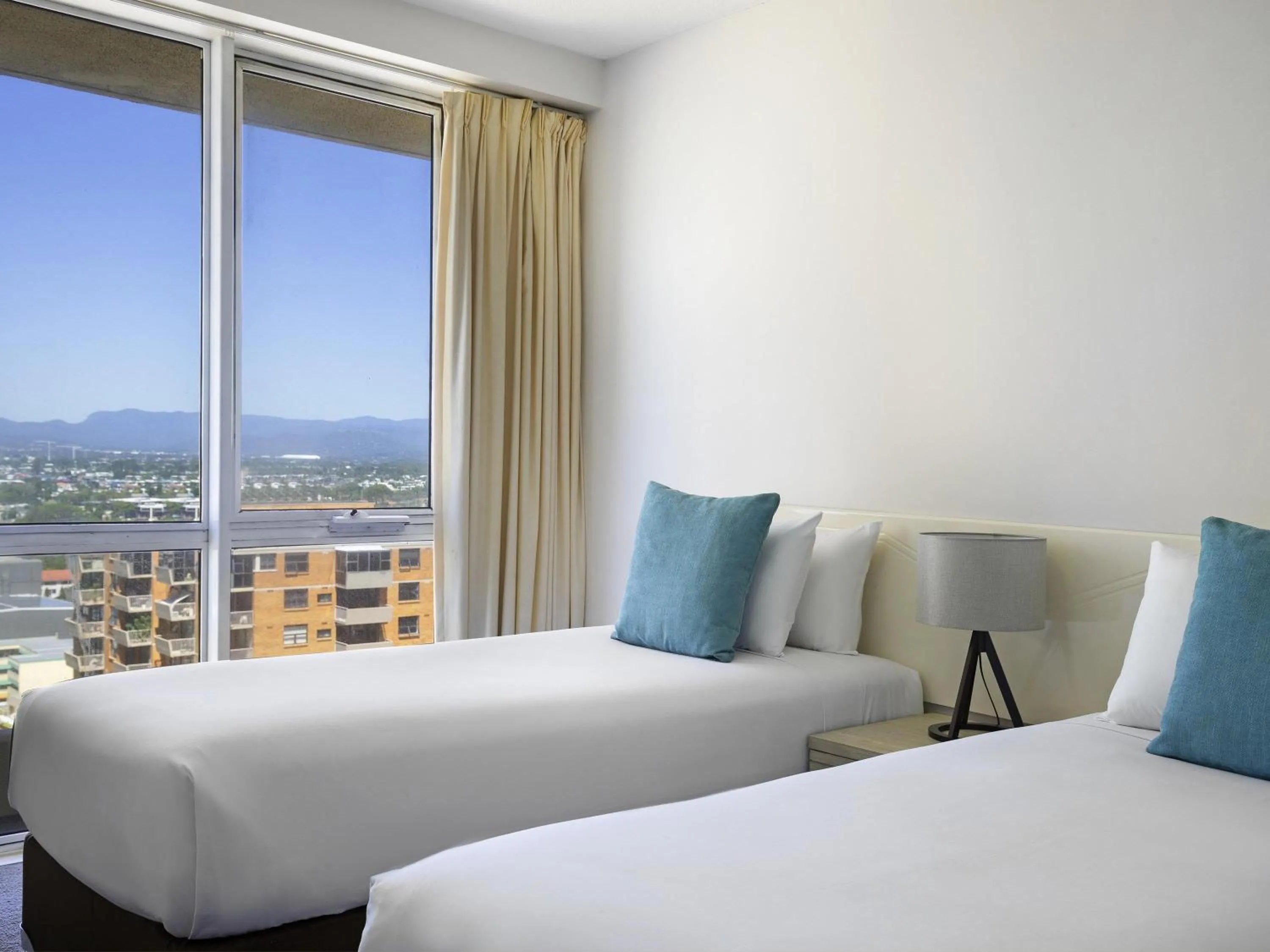 Bedroom, Bed in Paradise Centre Apartments