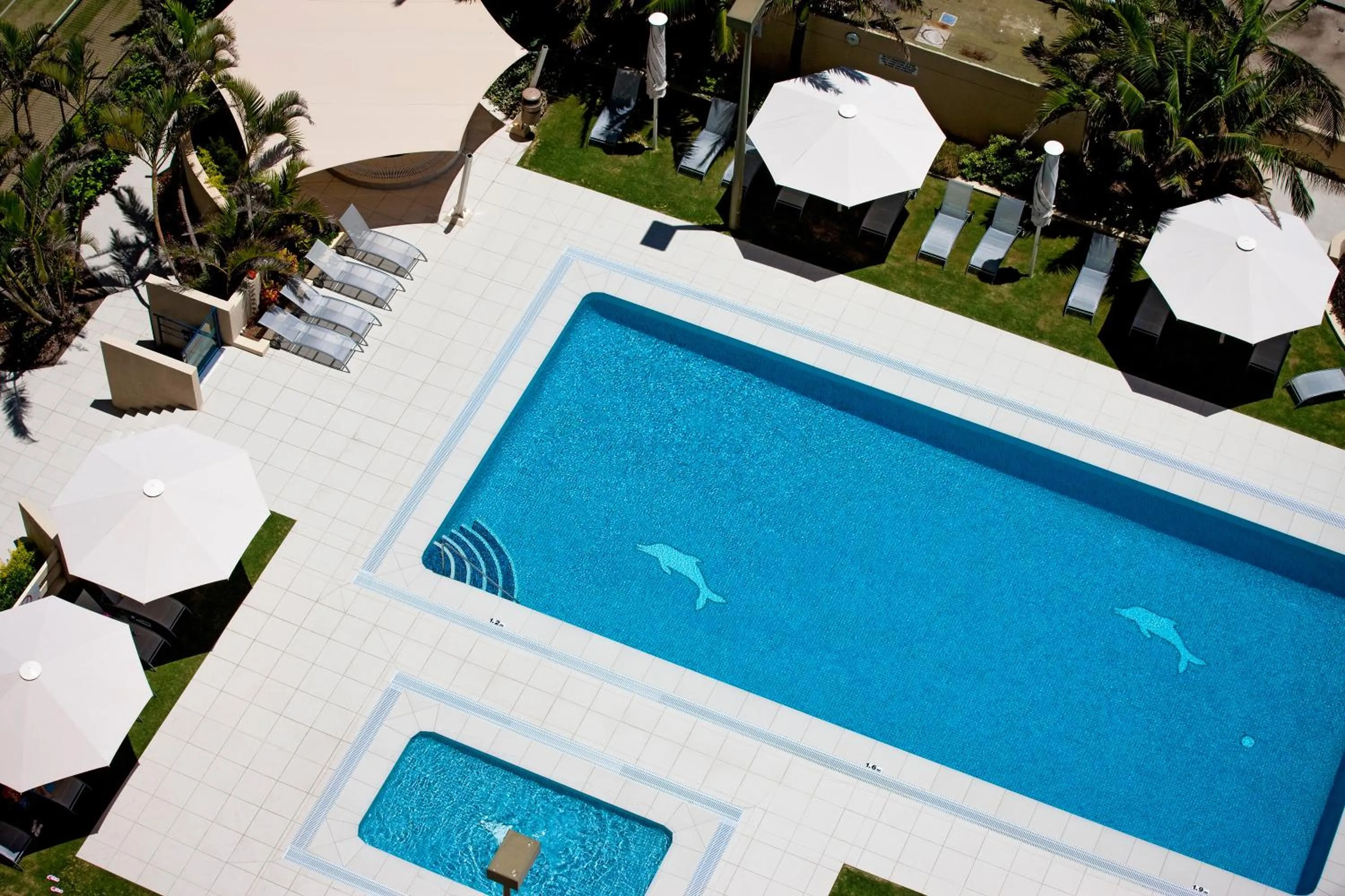 Pool view in Paradise Centre Apartments