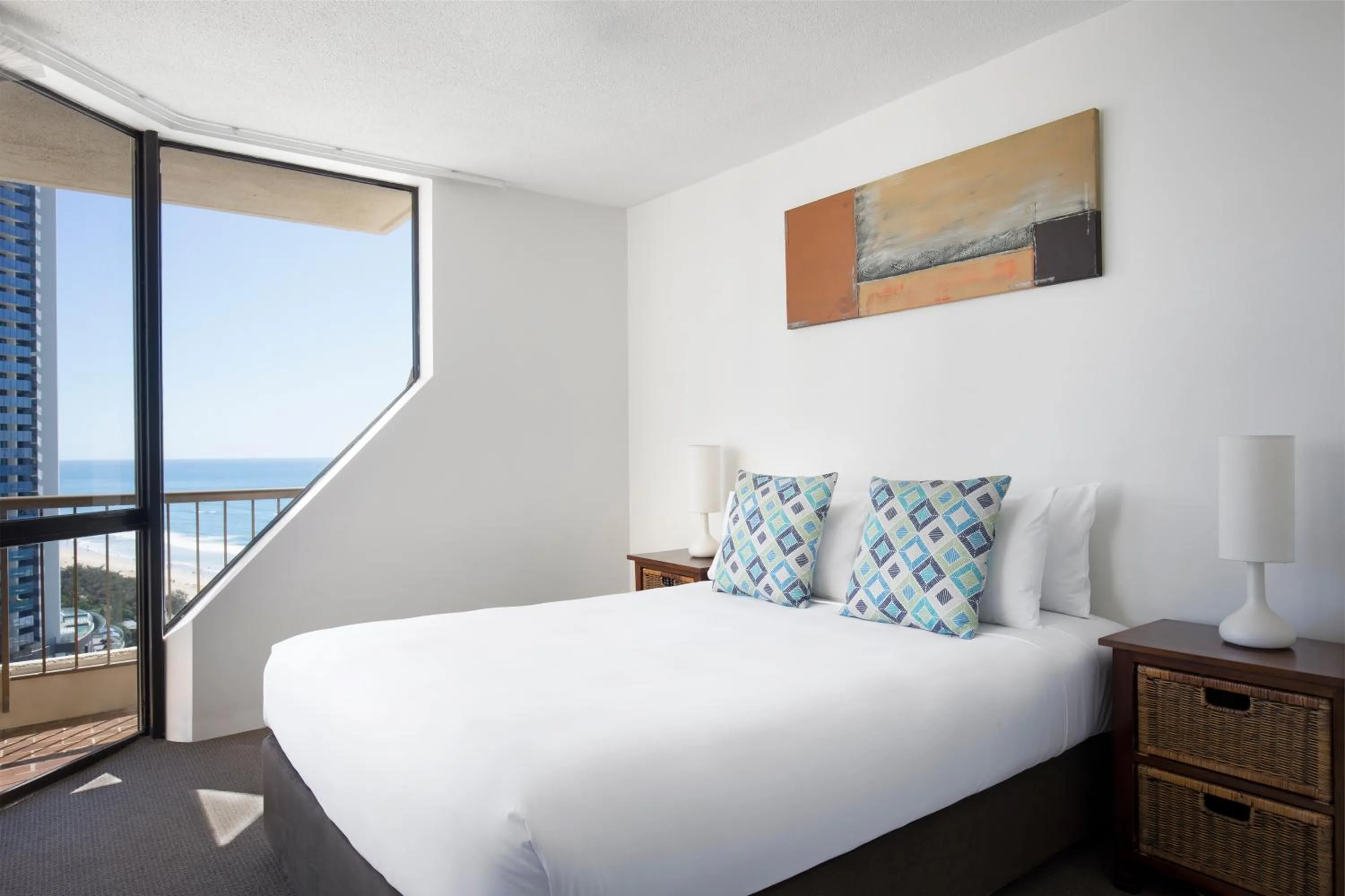 Bedroom, Bed in Paradise Centre Apartments