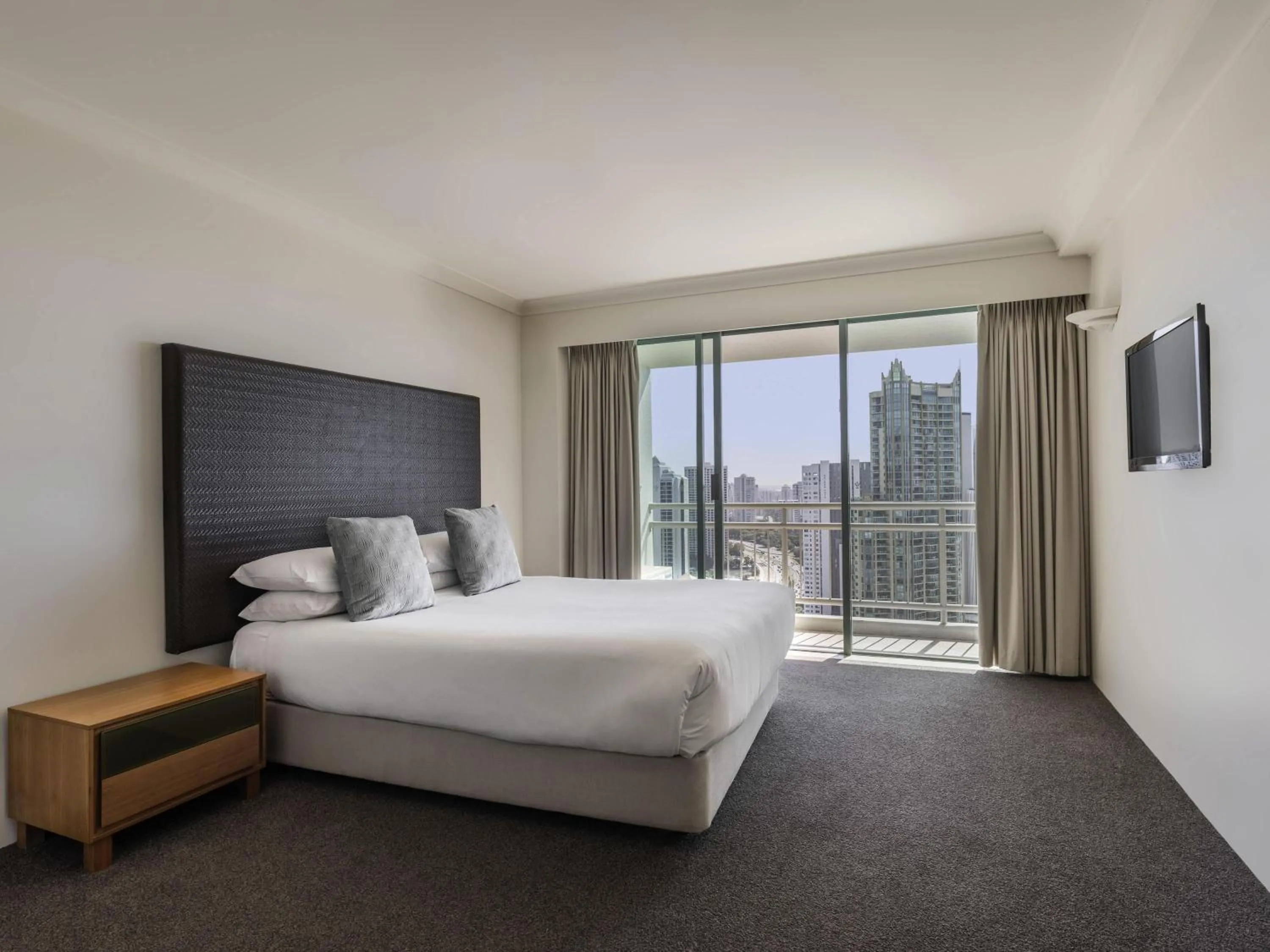 Bedroom, Bed in Mantra Crown Towers