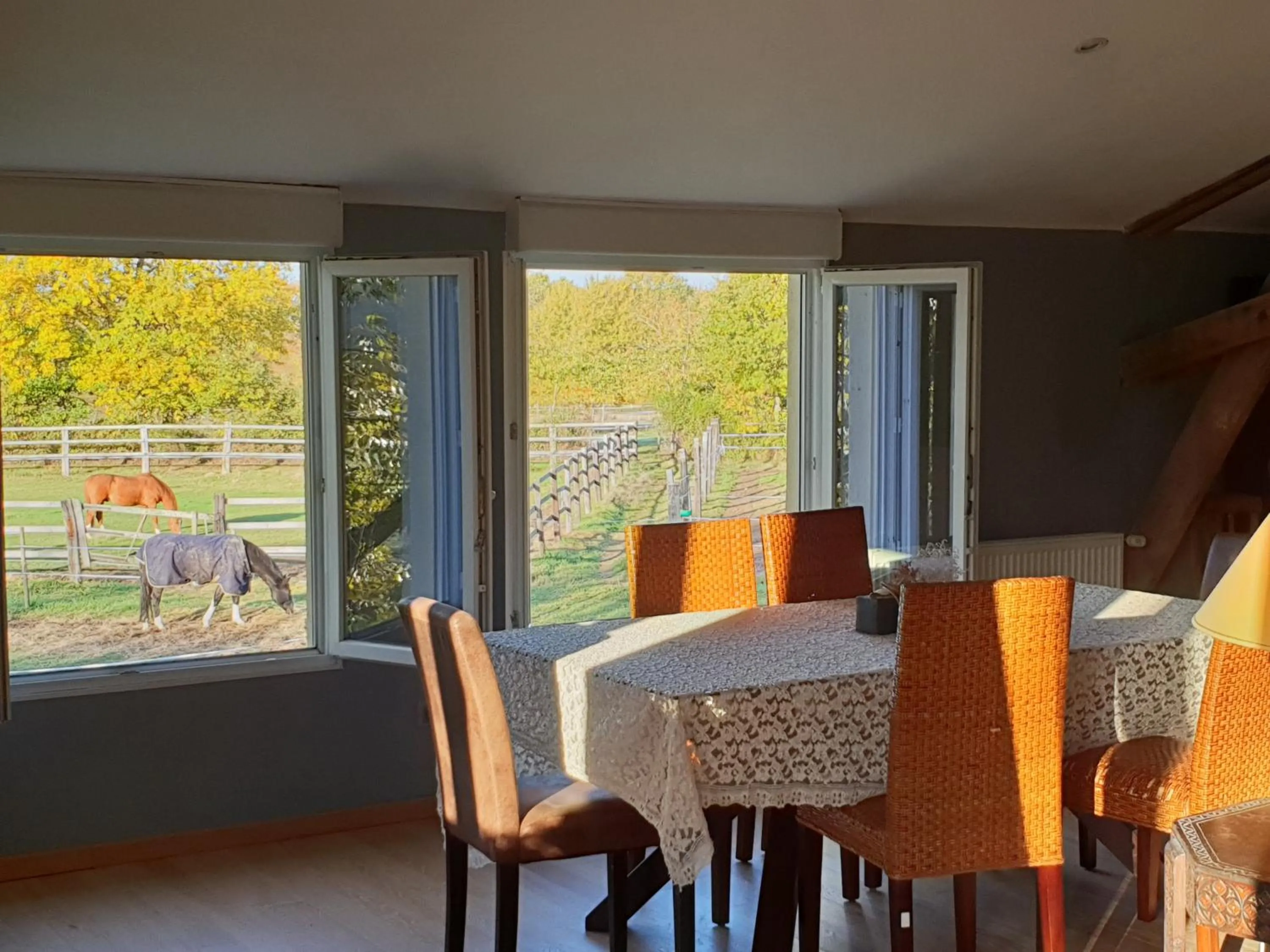 Dining area in Gîte et Chambre d'hôte de l'élevage du Lattay
