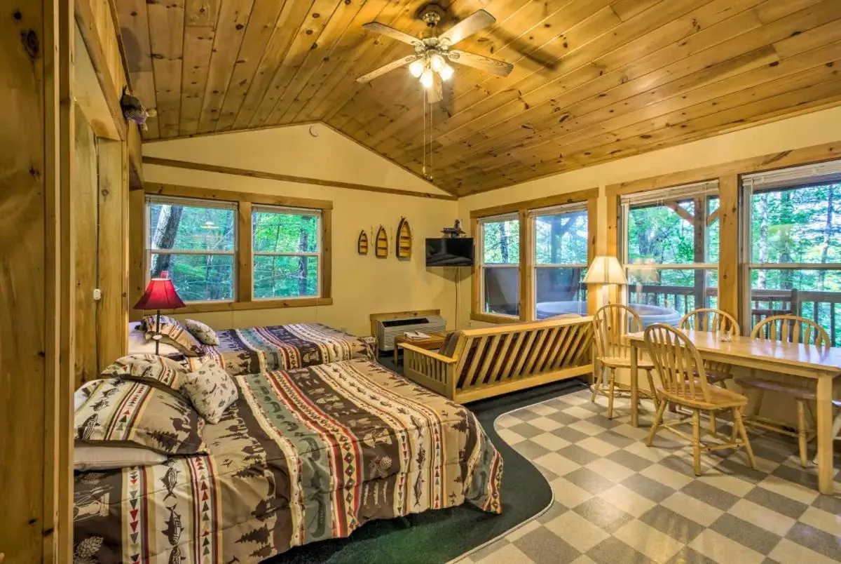 Bed in Nantahala Cabins