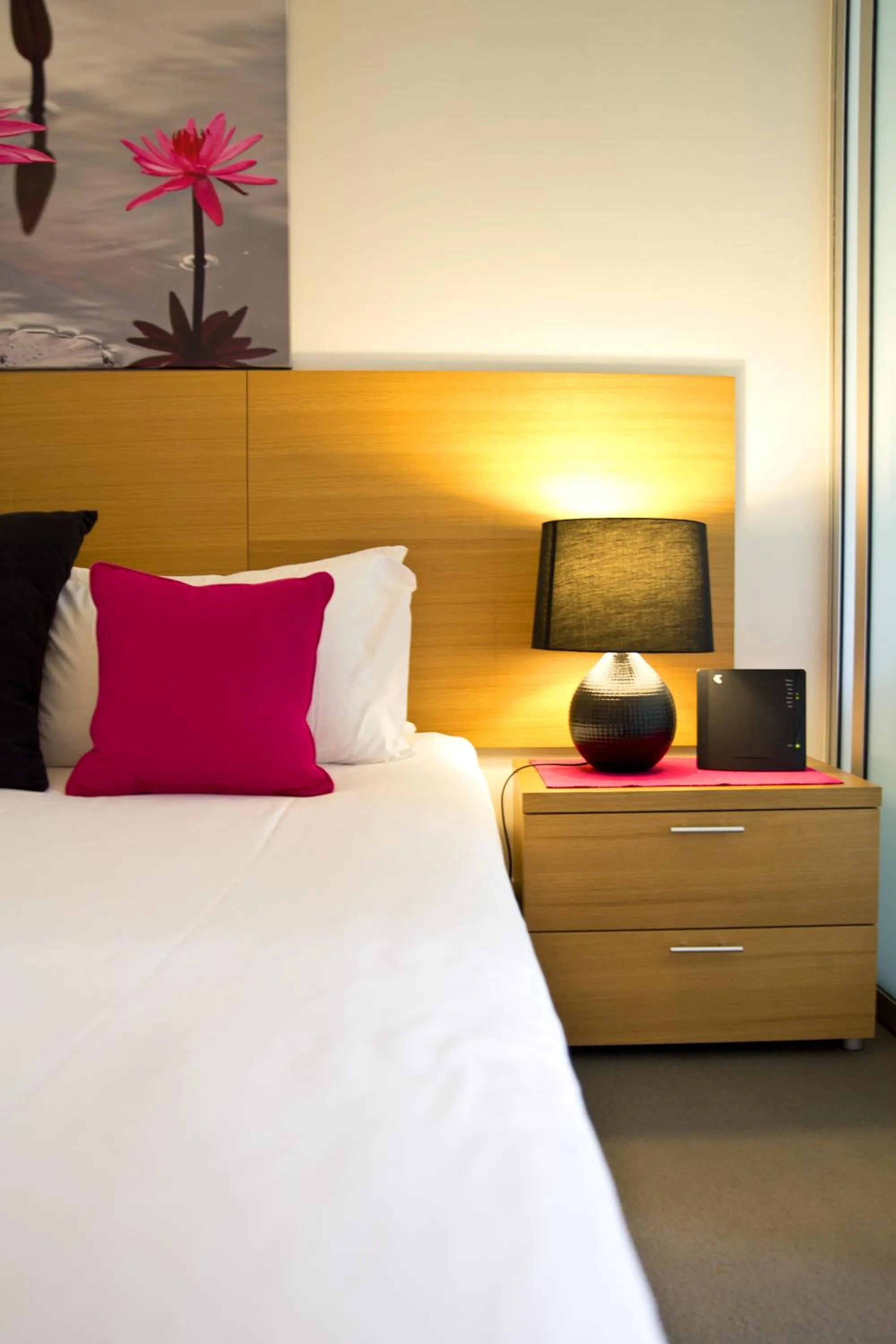 Decorative detail, Bed in Cairns Private Apartments